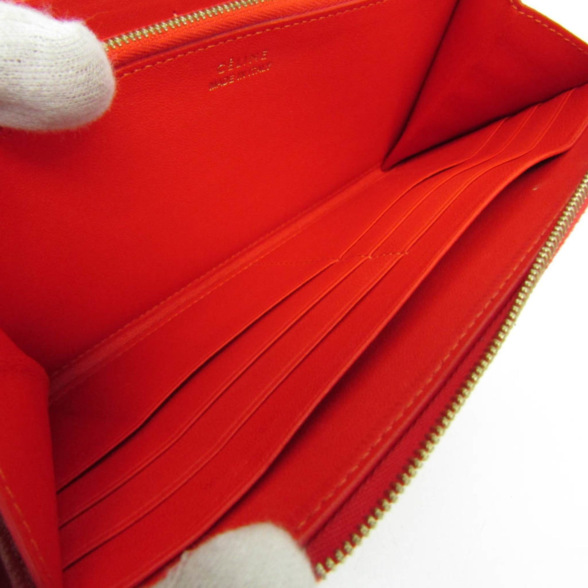 Celine Celine Large Zip Multifunction 103973 Women's Calfskin Long Wallet (bi-fold) Red Color Size ONE SIZE - 10 Thumbnail