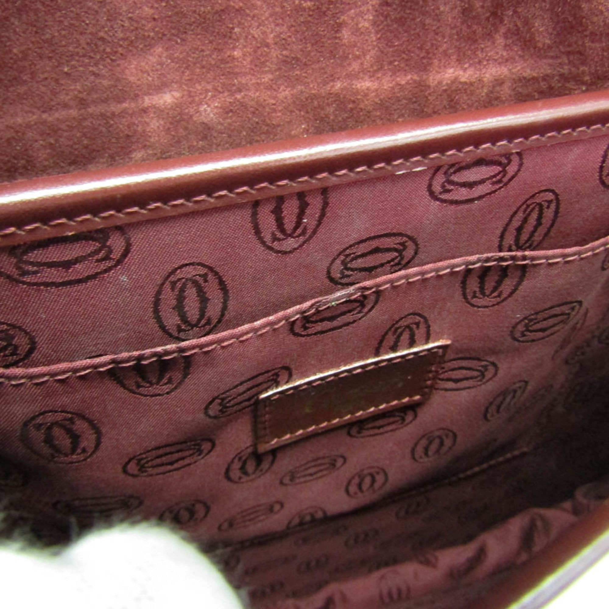 Cartier Cartier Must Women's Leather,Suede Shoulder Bag Bordeaux Size ONE SIZE - 13 Thumbnail