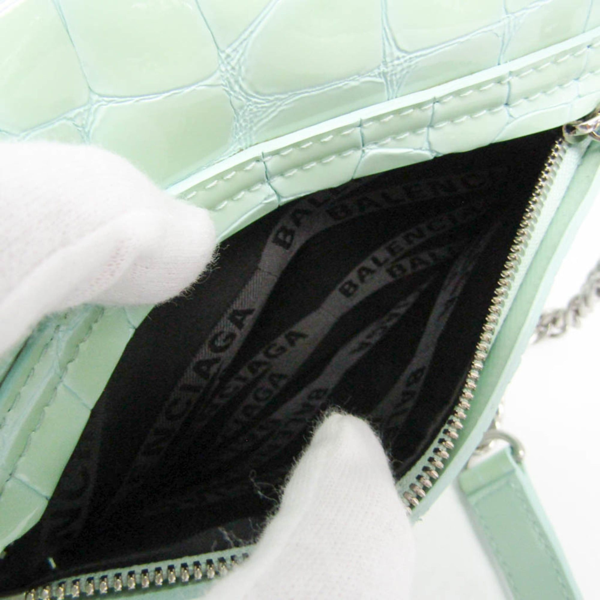 Balenciaga Balenciaga 565510 Men,Women Leather Shoulder Bag,Sling Bag Light Green,Mint Blue Size ONE SIZE - 9 Thumbnail