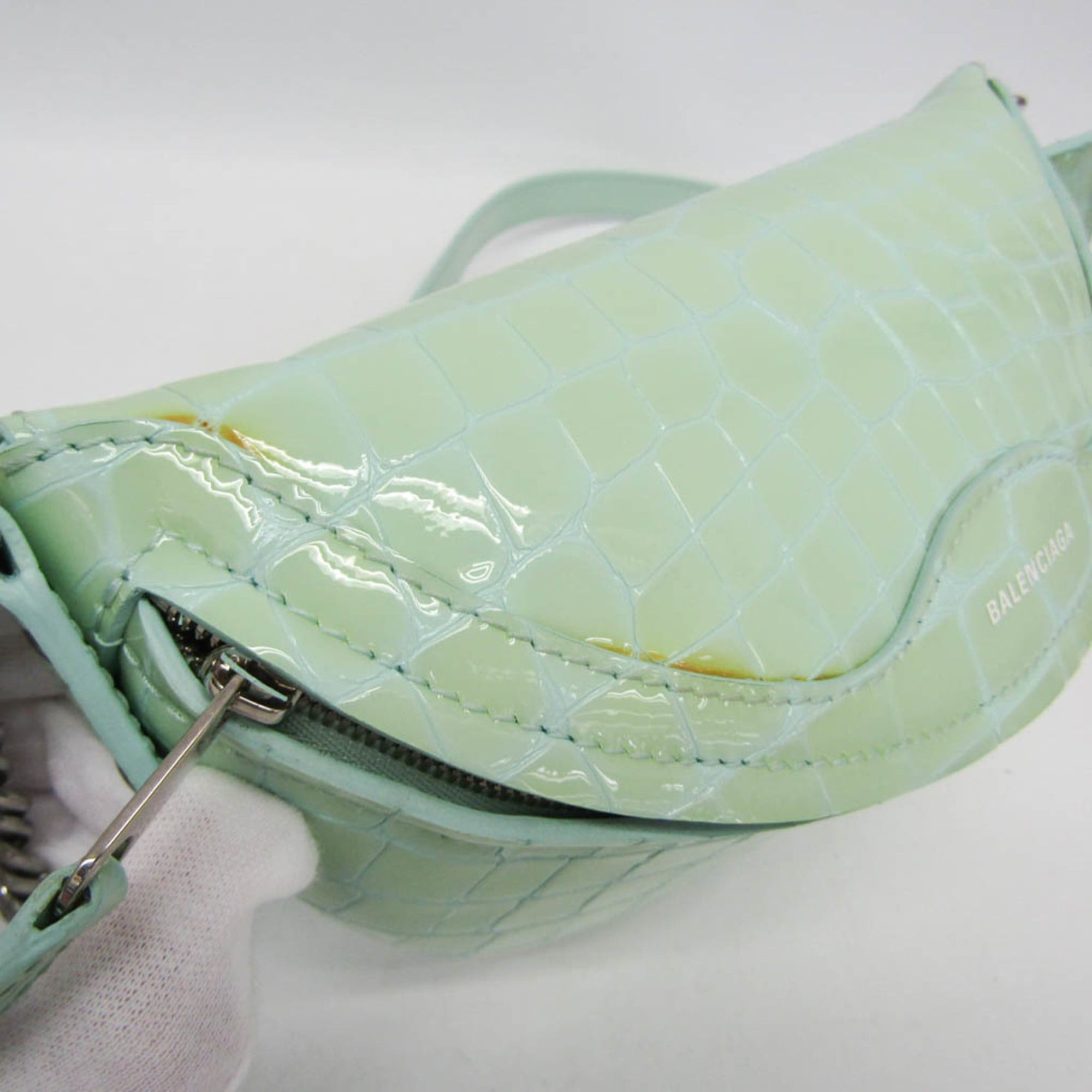 Balenciaga Balenciaga 565510 Men,Women Leather Shoulder Bag,Sling Bag Light Green,Mint Blue Size ONE SIZE - 4 Thumbnail