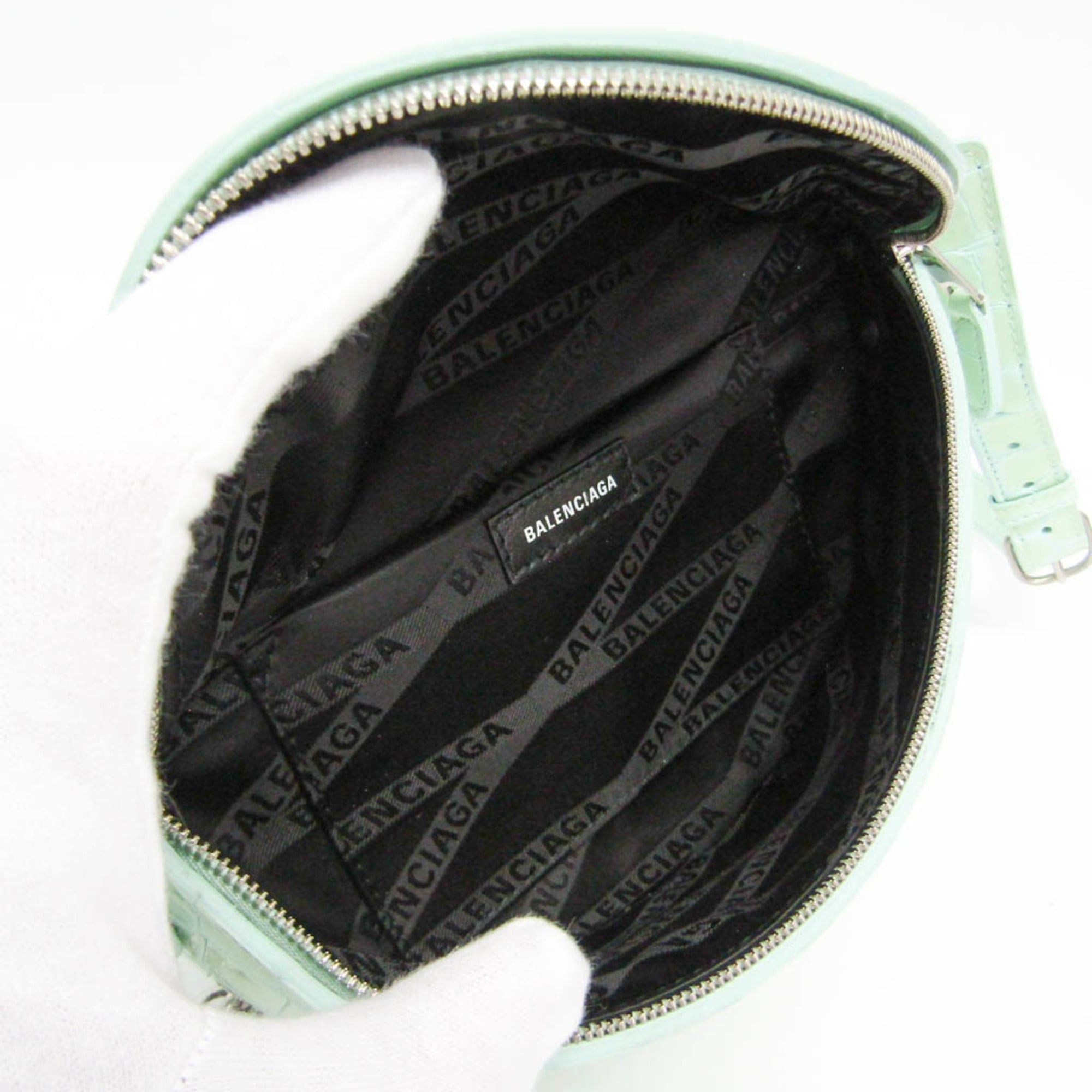 Balenciaga Balenciaga 565510 Men,Women Leather Shoulder Bag,Sling Bag Light Green,Mint Blue Size ONE SIZE - 3 Thumbnail