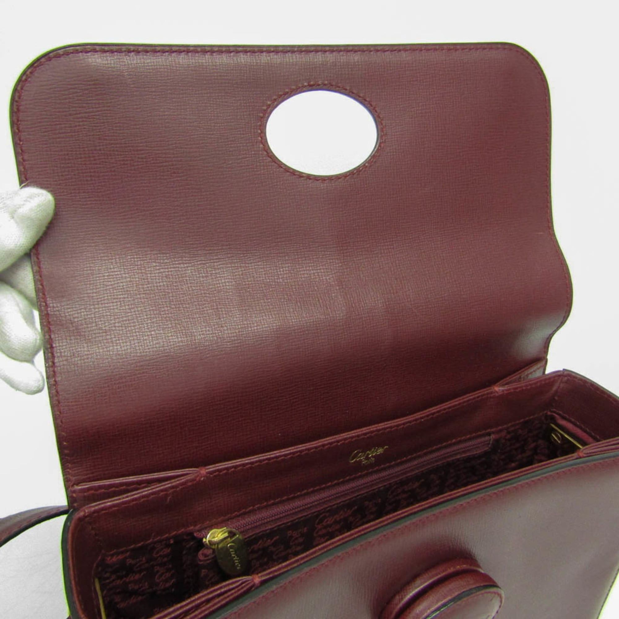Cartier Cartier Must Turnlock Women's Leather Shoulder Bag Bordeaux Size ONE SIZE - 10 Thumbnail