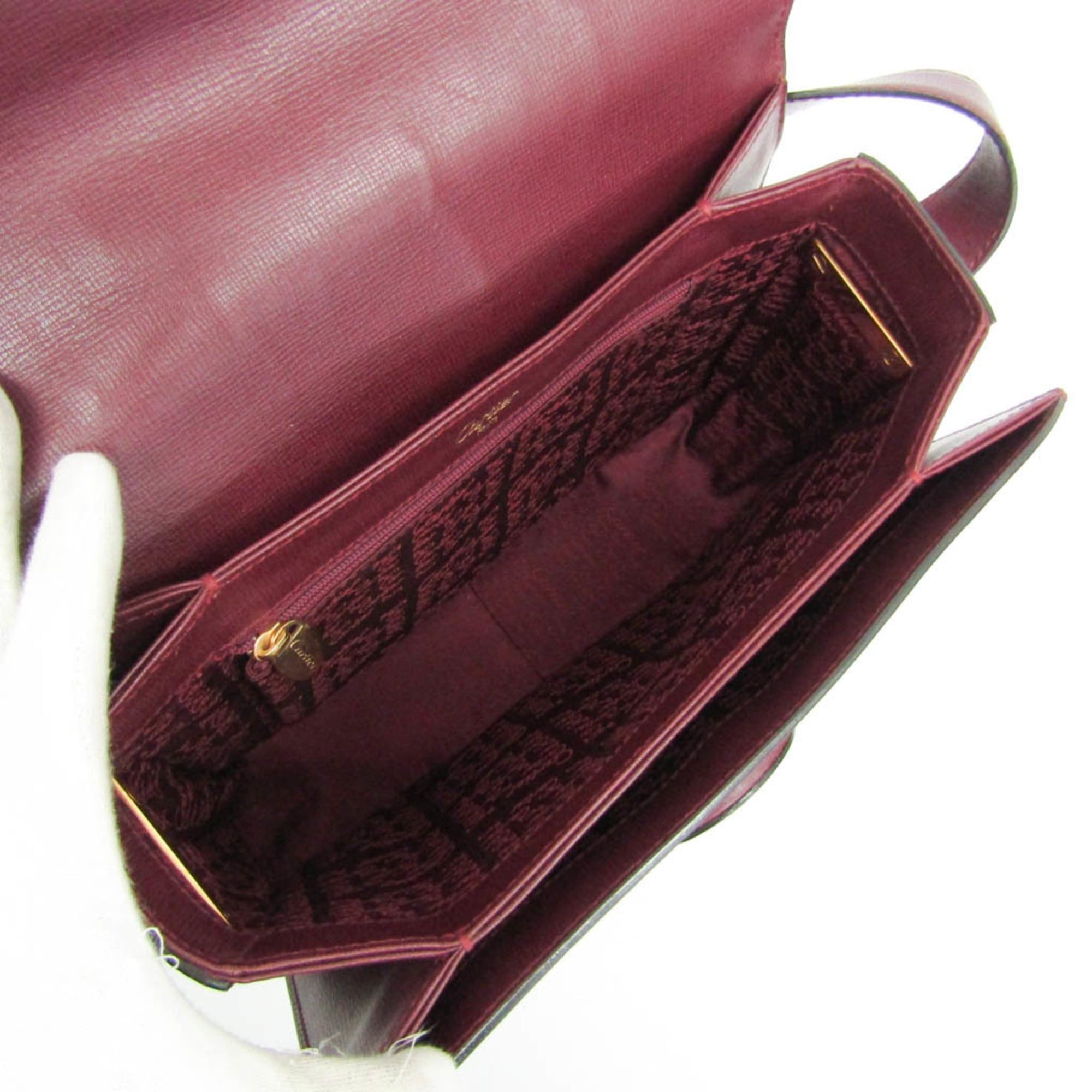 Cartier Cartier Must Turnlock Women's Leather Shoulder Bag Bordeaux Size ONE SIZE - 3 Thumbnail