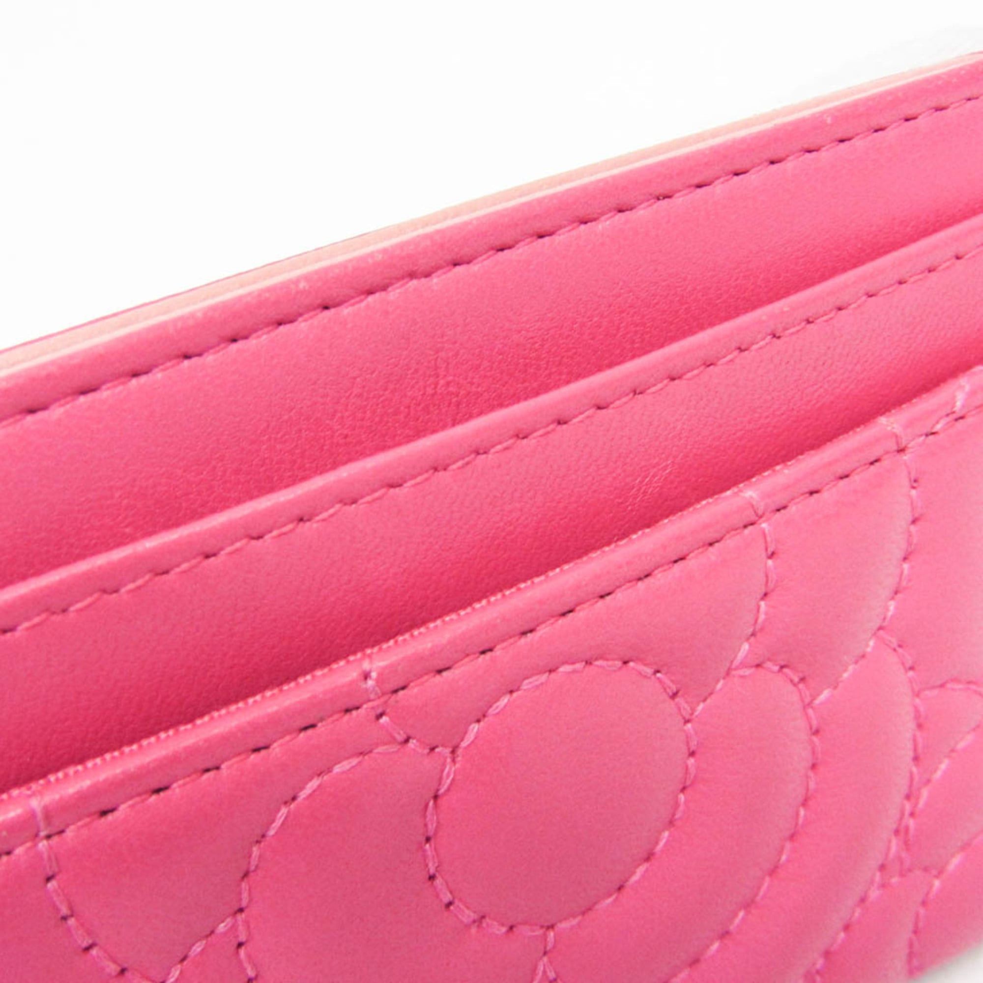 Chanel Chanel Camellia Leather Card Case Pink Size ONE SIZE - 10 Thumbnail