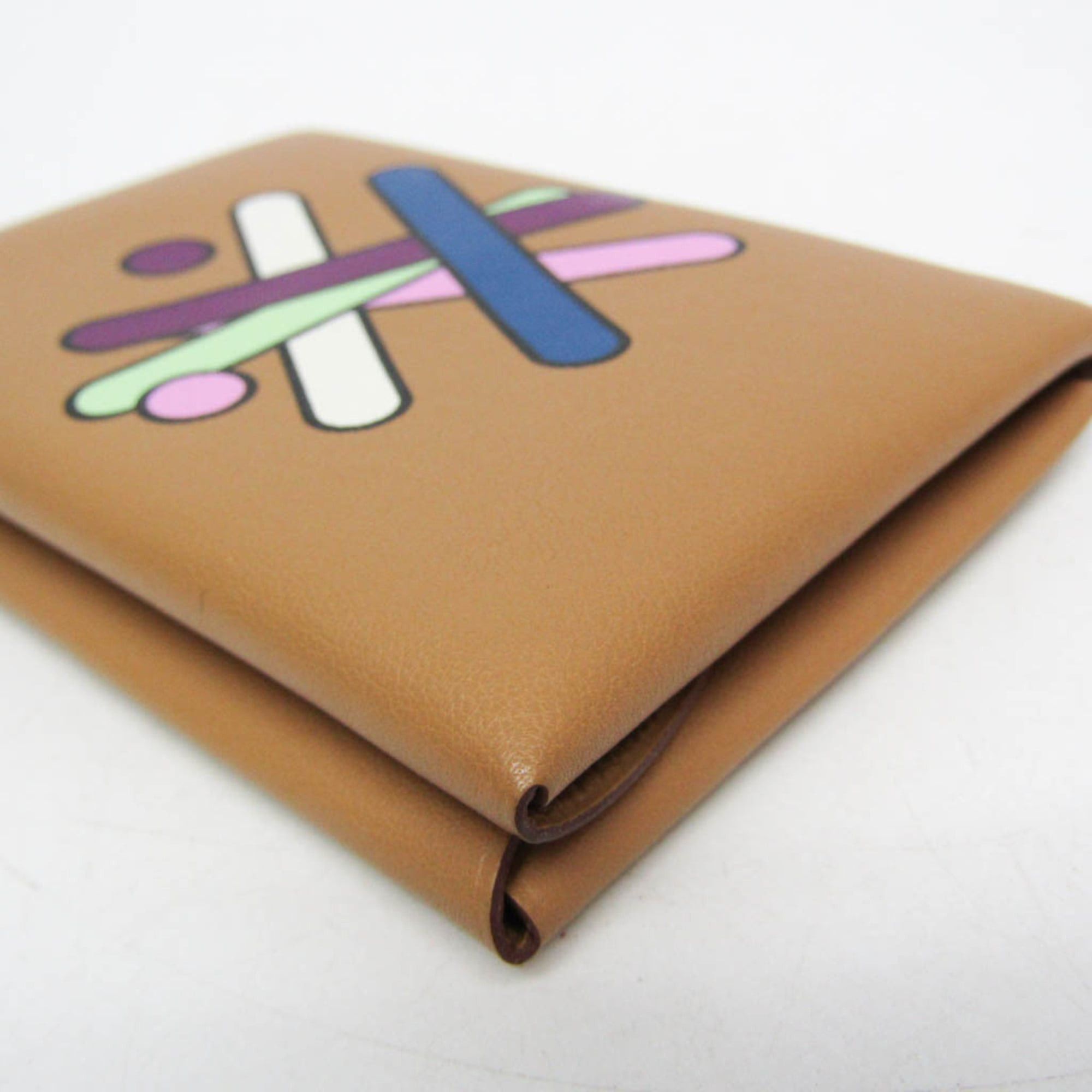 Hermes Hermes Calvi Duo Imprime Swift Leather Card Case Light Brown,Multi-color Size ONE SIZE - 7 Thumbnail