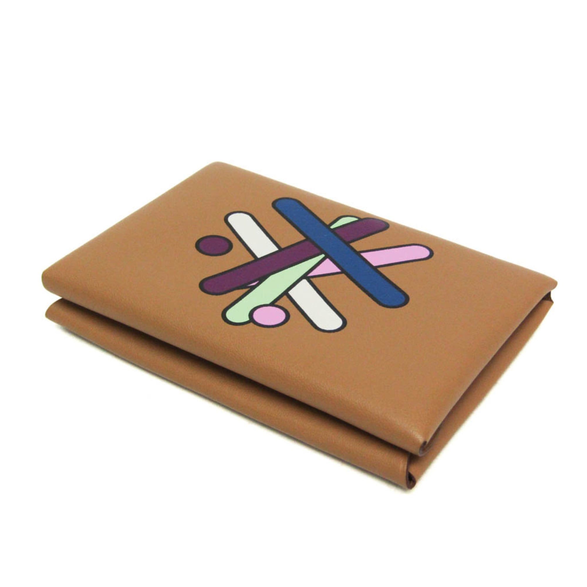 Hermes Hermes Calvi Duo Imprime Swift Leather Card Case Light Brown,Multi-color Size ONE SIZE - 2 Thumbnail