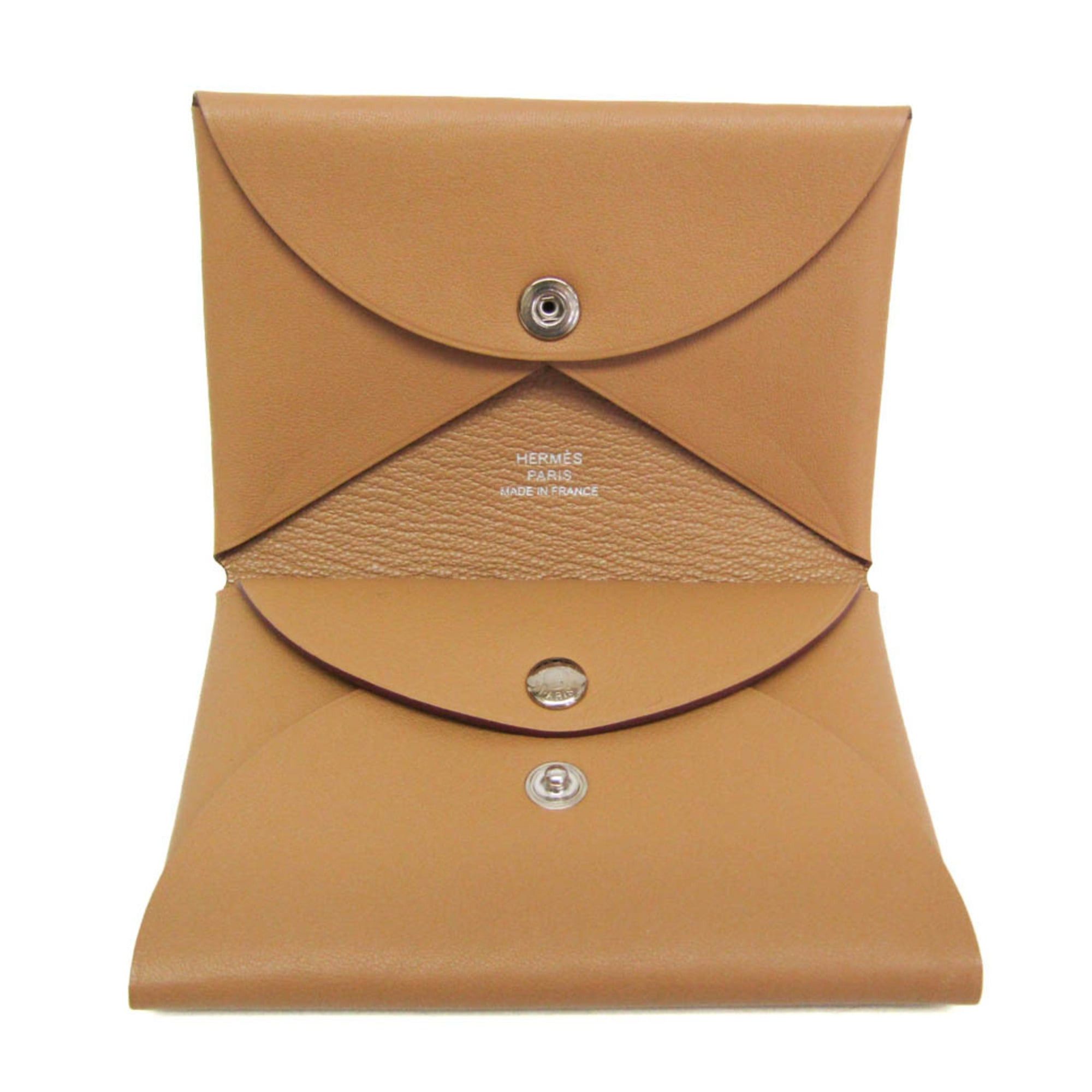 Hermes Hermes Calvi Duo Imprime Swift Leather Card Case Light Brown,Multi-color Size ONE SIZE - 3 Thumbnail