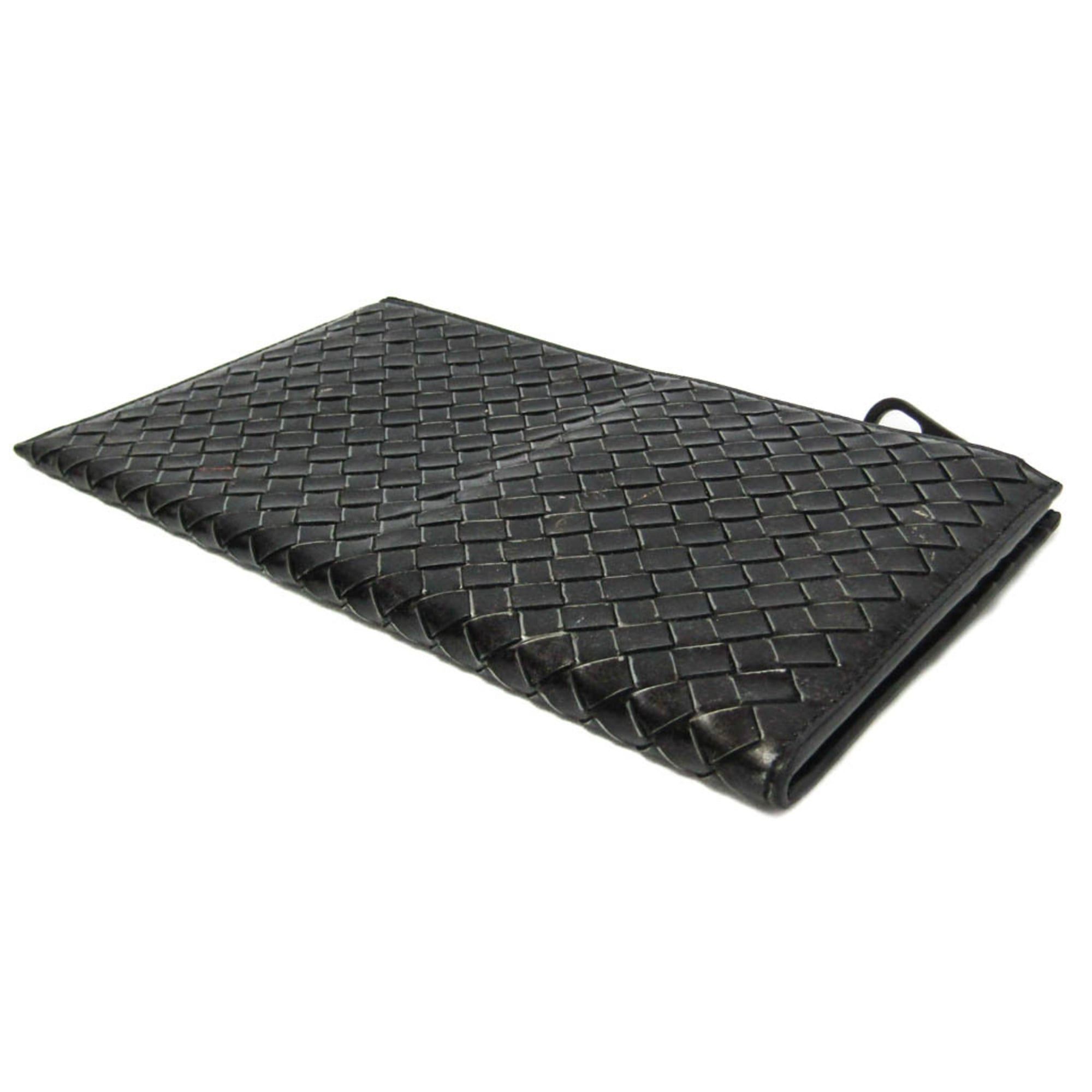 Bottega Veneta Bottega Veneta Intrecciato 506323 Women,Men Leather Clutch Bag,Pouch Black Size ONE SIZE - 2 Thumbnail
