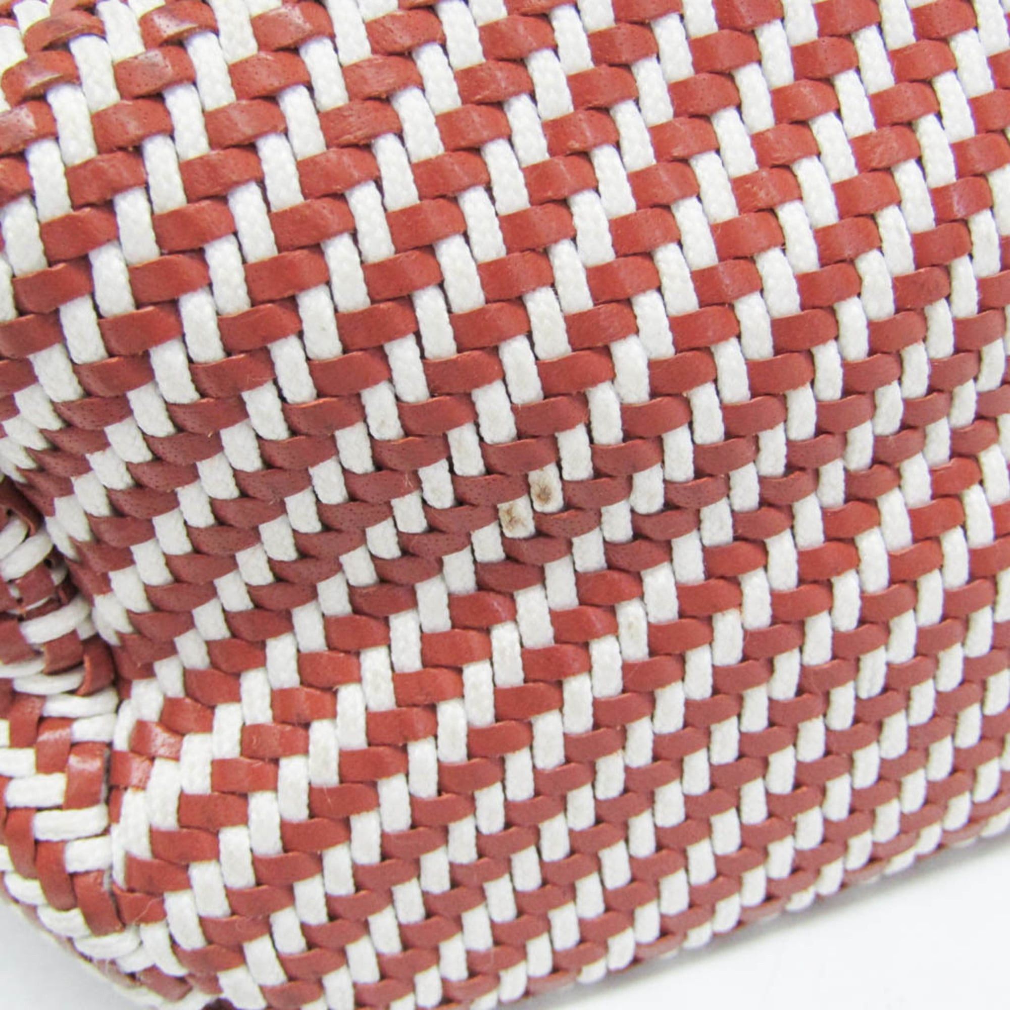 Hermes Hermes Ahmedabad Diego PM Women's Leather,Polyester Tote Bag Red Brown,White Size ONE SIZE - 6 Thumbnail