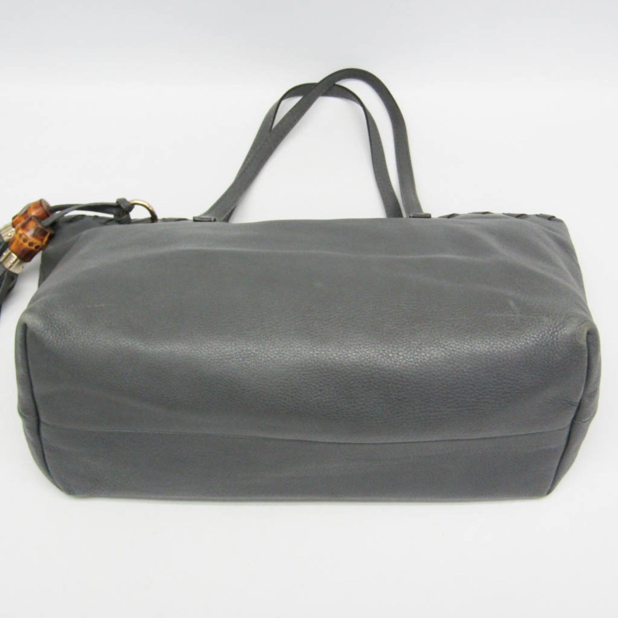 Gucci Gucci Bamboo Tassel 354665 Women's Leather Tote Bag Gray Size ONE SIZE - 5 Thumbnail