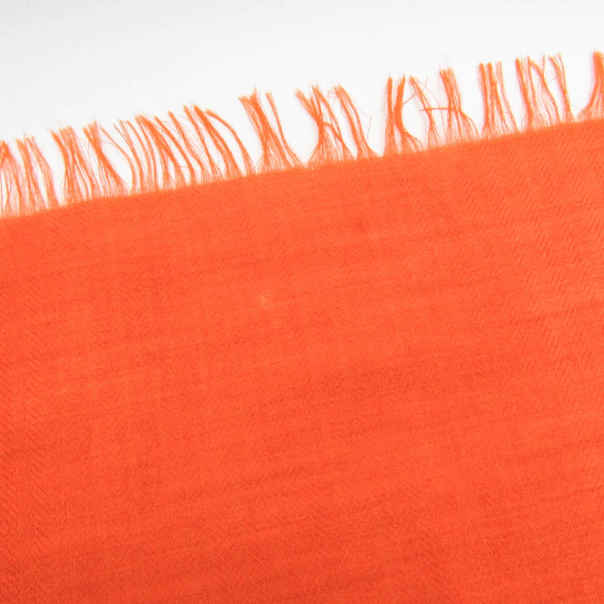 Hermes Hermes Women,Men Cashmere Wool Stole Orange Size ONE SIZE - 4 Thumbnail