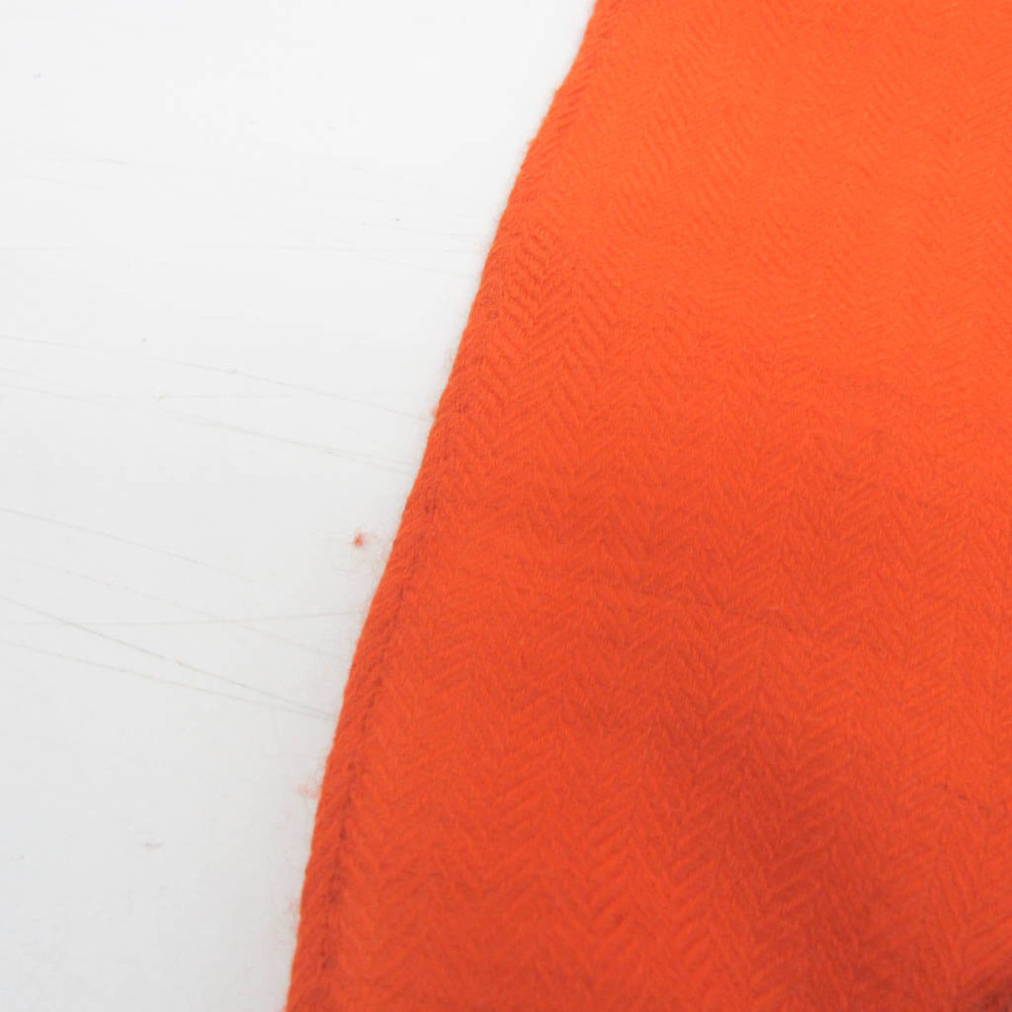 Hermes Hermes Women,Men Cashmere Wool Stole Orange Size ONE SIZE - 10 Thumbnail