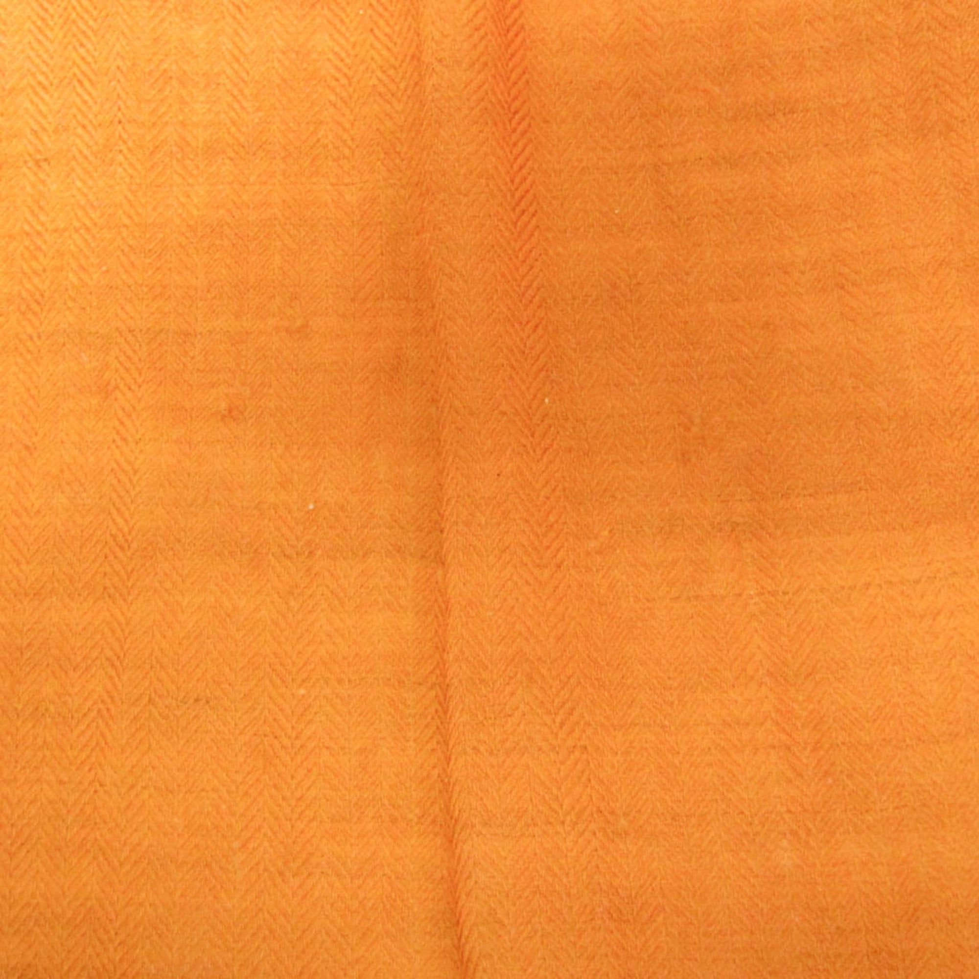 Hermes Hermes Women,Men Cashmere Wool Stole Orange Size ONE SIZE - 8 Thumbnail