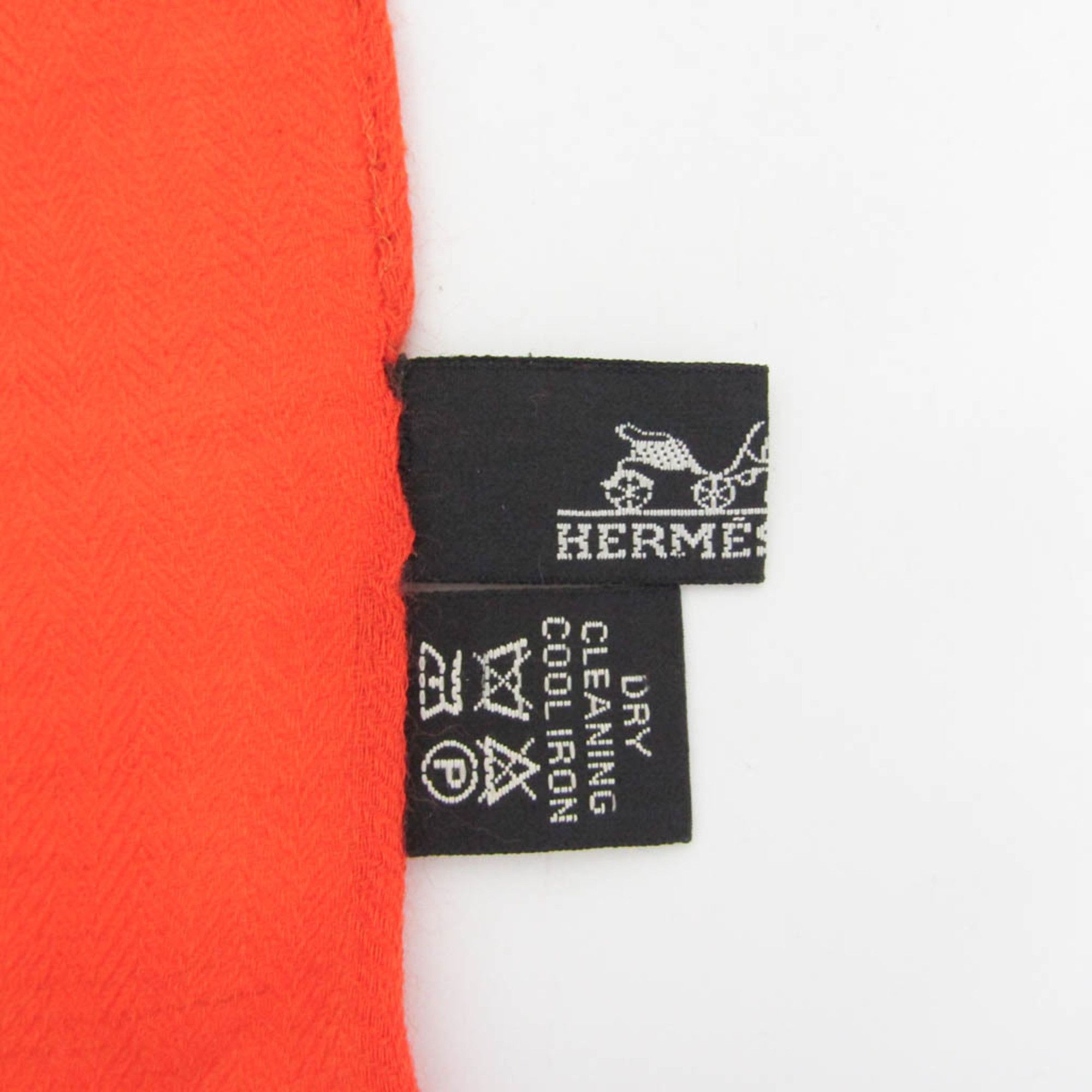 Hermes Hermes Women,Men Cashmere Wool Stole Orange Size ONE SIZE - 17 Thumbnail