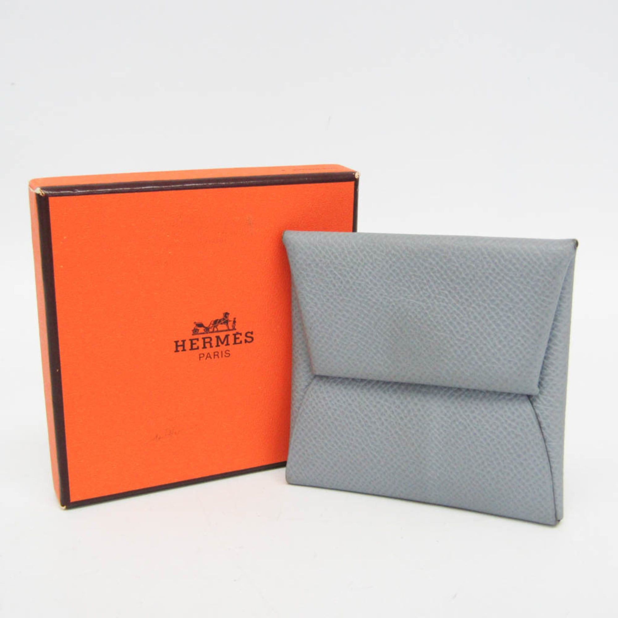Hermes Hermes Bastia Women,Men Epsom Leather Coin Purse/coin Case Light Blue Gray Size ONE SIZE - 2 Thumbnail