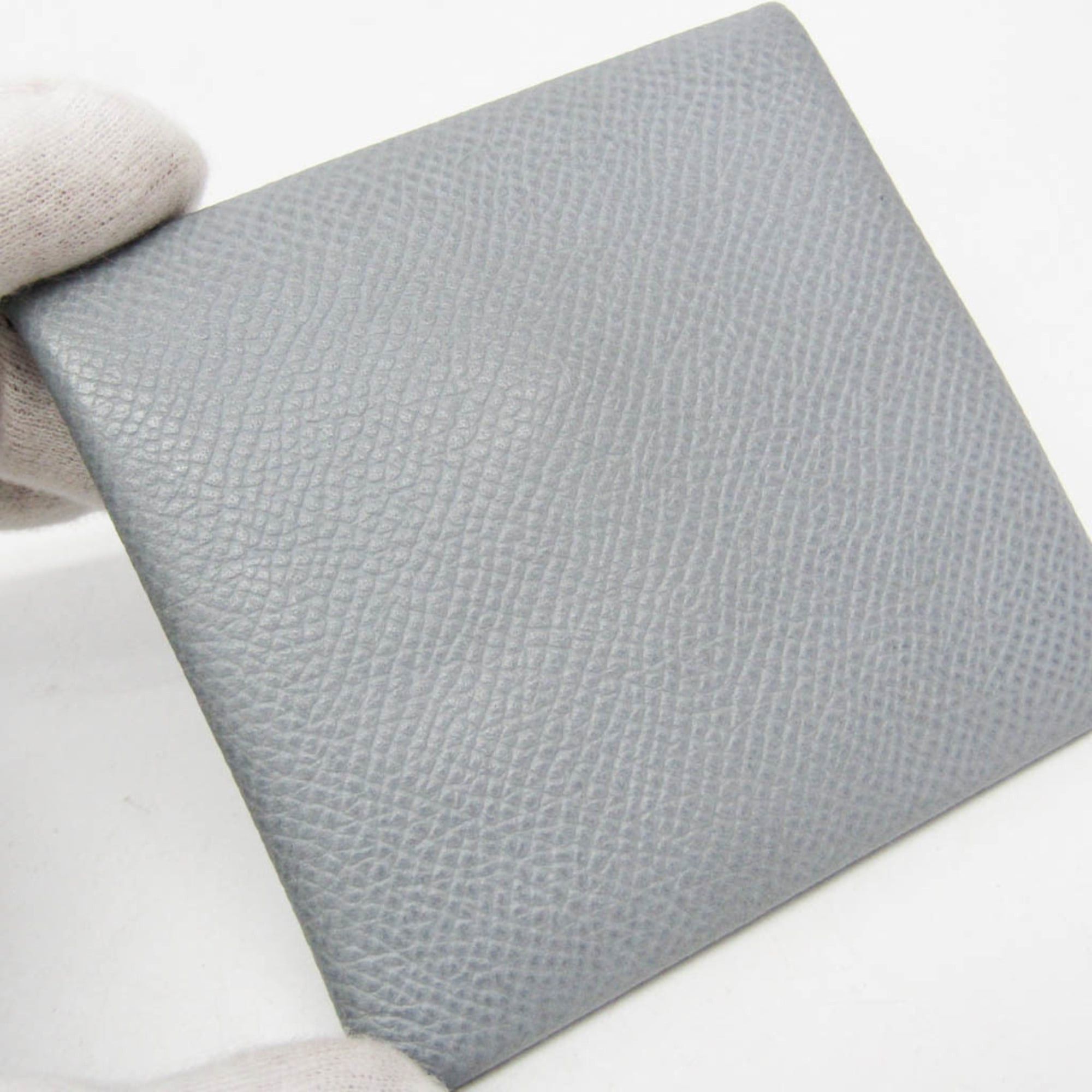 Hermes Hermes Bastia Women,Men Epsom Leather Coin Purse/coin Case Light Blue Gray Size ONE SIZE - 9 Thumbnail