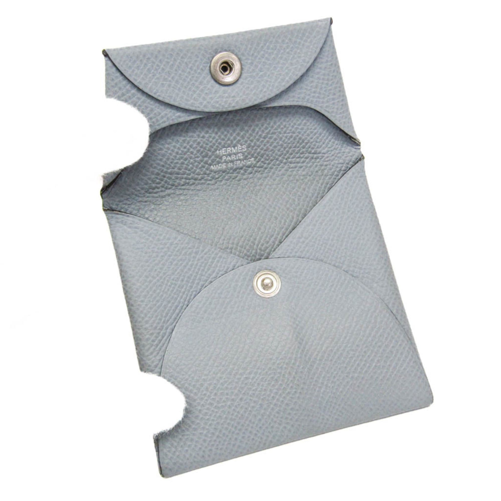 Hermes Hermes Bastia Women,Men Epsom Leather Coin Purse/coin Case Light Blue Gray Size ONE SIZE - 4 Thumbnail