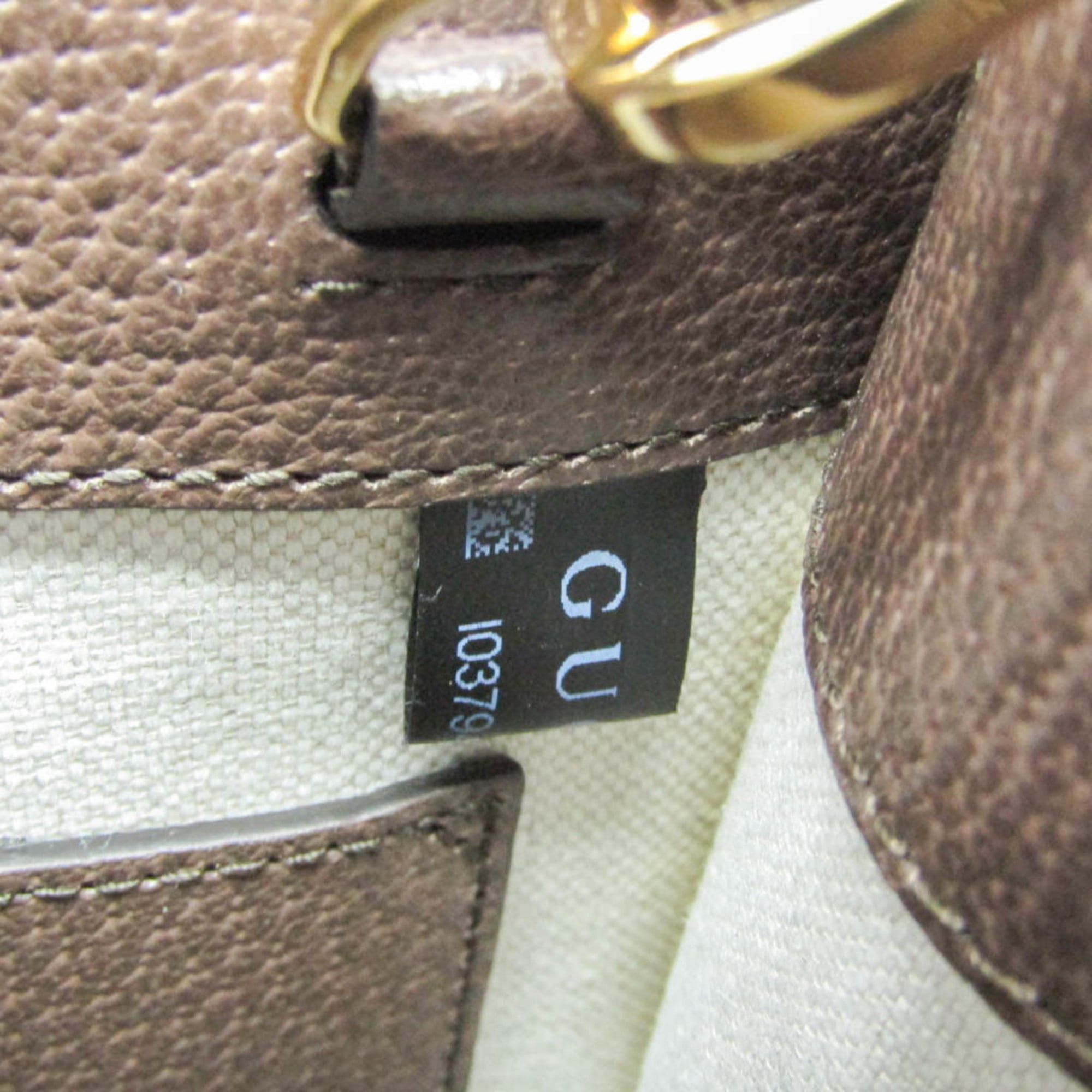 Gucci Gucci Jumbo GG Mini 699406 Women's Canvas,Leather Handbag,Shoulder Bag Beige,Dark Brown Size ONE SIZE - 12 Thumbnail