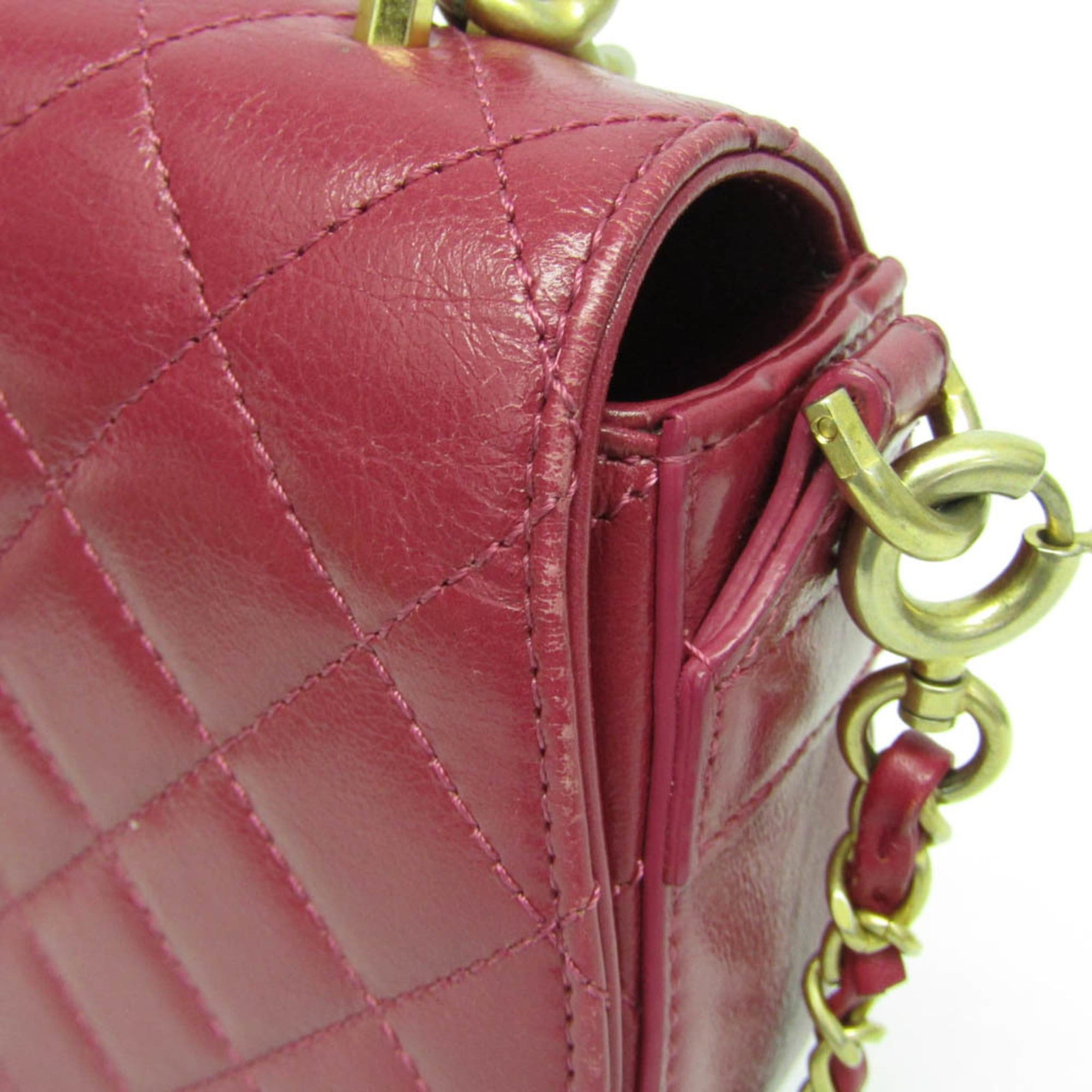 Chanel Chanel Matelasse Women's Leather Handbag,Shoulder Bag Pink Size ONE SIZE - 6 Thumbnail