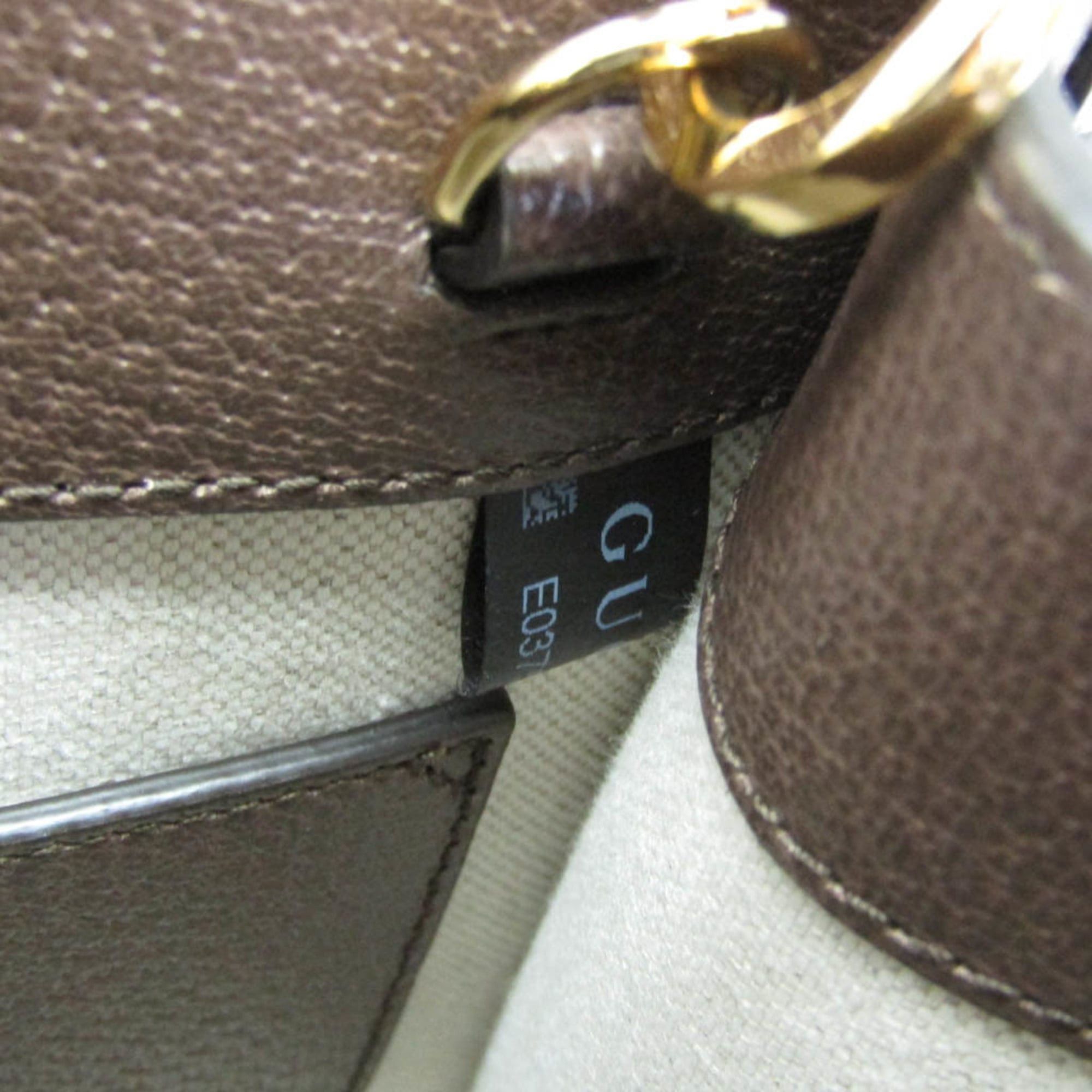 Gucci Gucci Jumbo GG Mini 699406 Women's Canvas,Leather Handbag,Shoulder Bag Beige,Dark Brown Size ONE SIZE - 12 Thumbnail