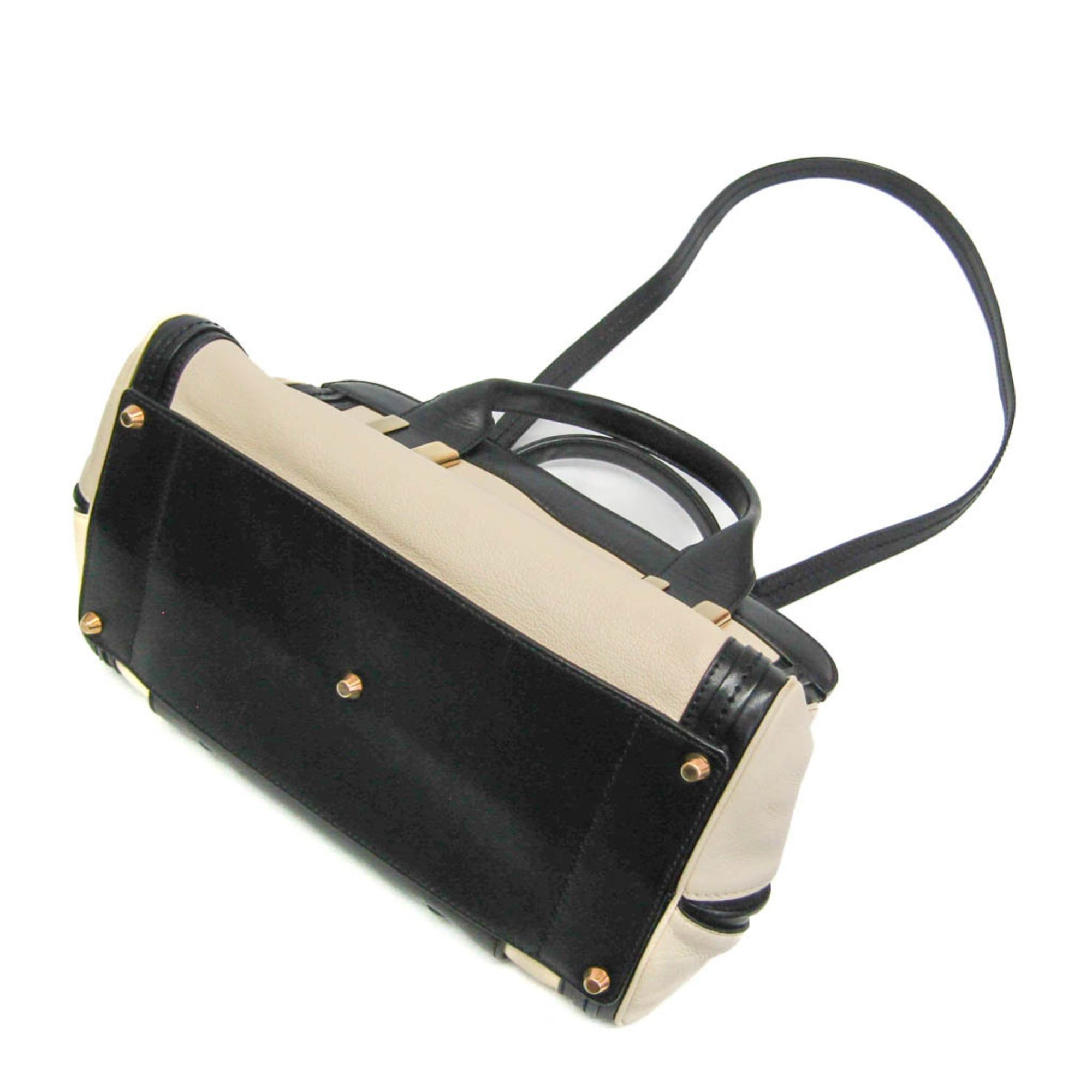 Chloe Chloé Alice Women's Leather Handbag,Shoulder Bag Black,Cream Size ONE SIZE - 2 Thumbnail