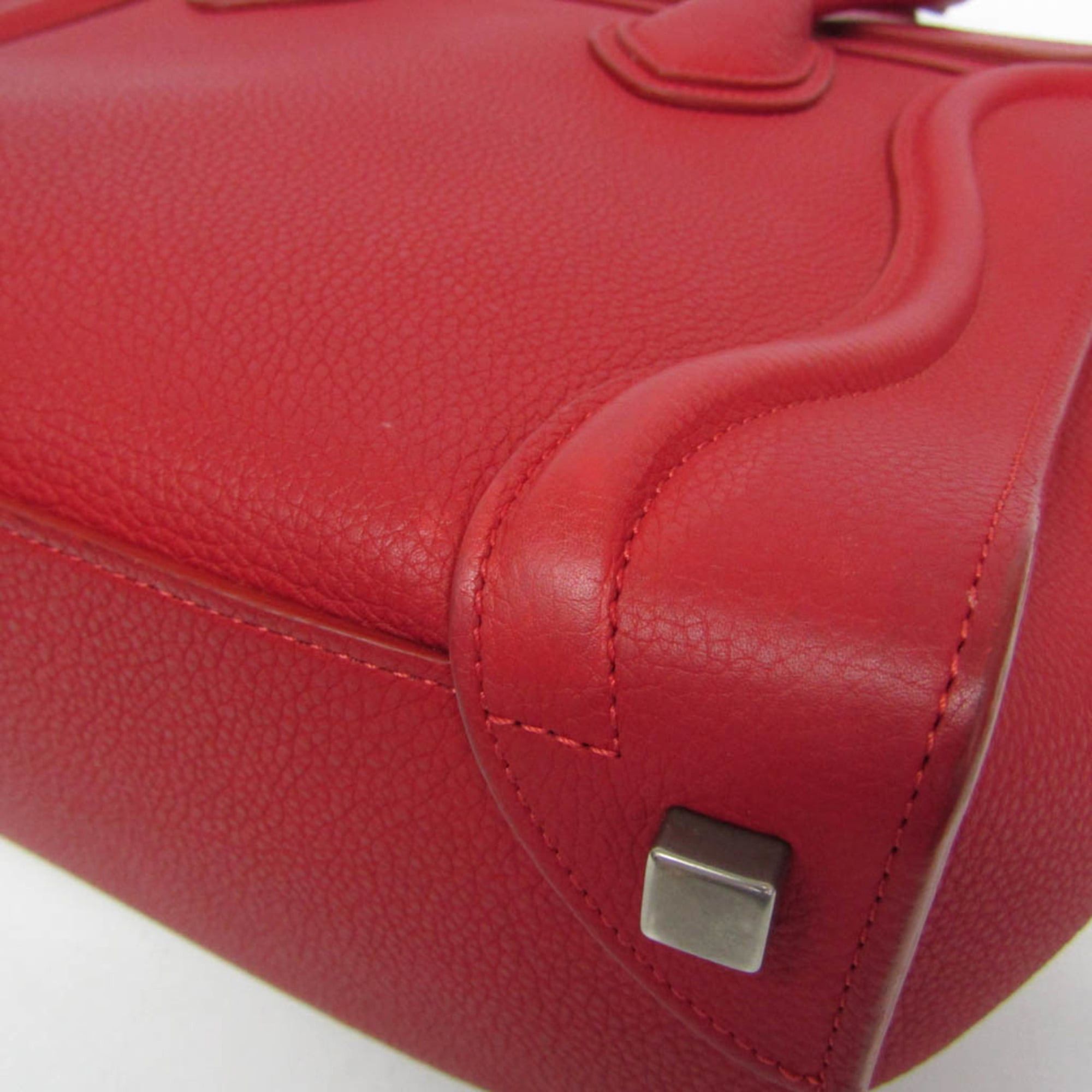 Celine Celine Luggage Micro Shopper 167793 Women's Leather Handbag Red Color Size ONE SIZE - 6 Thumbnail