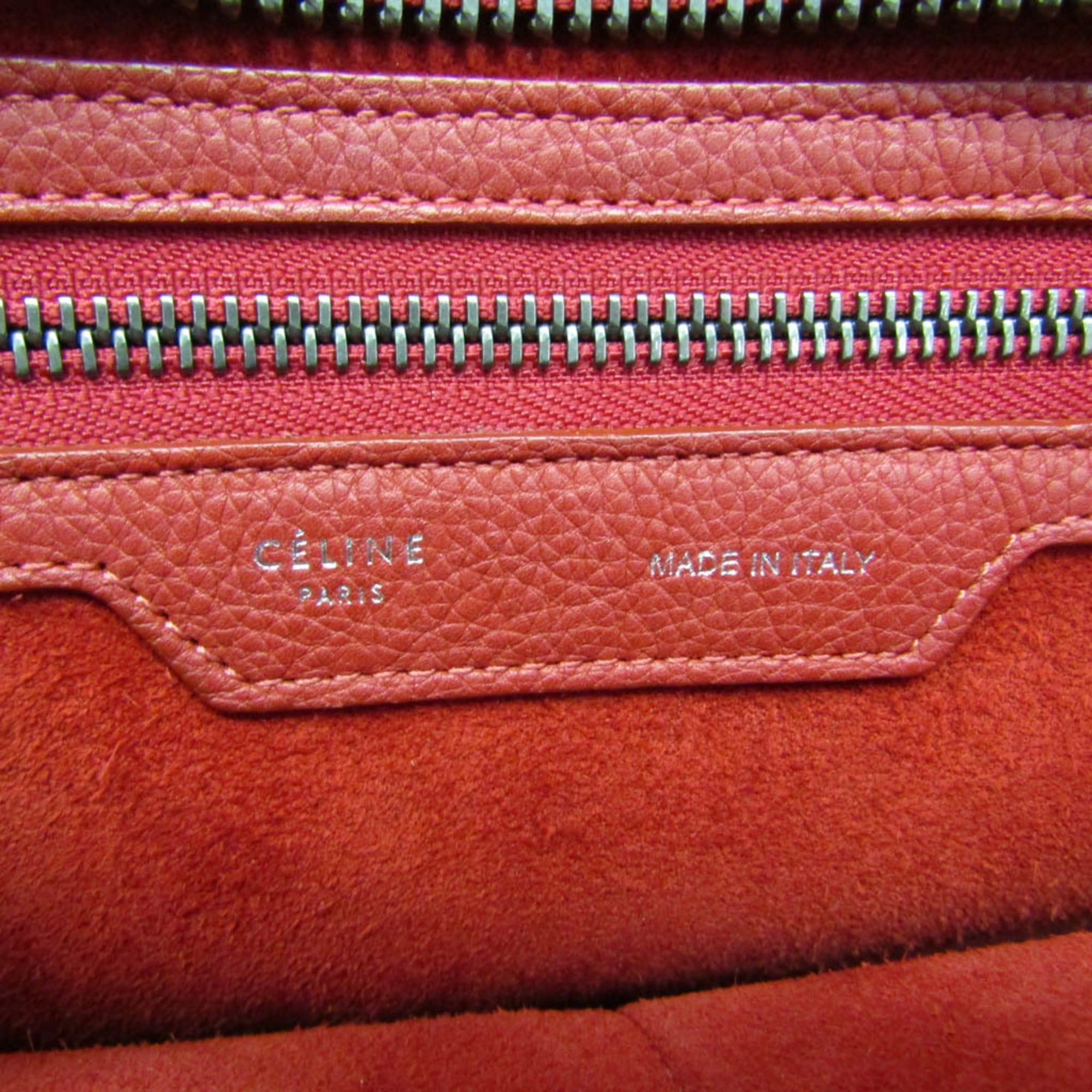 Celine Celine Luggage Micro Shopper 167793 Women's Leather Handbag Red Color Size ONE SIZE - 12 Thumbnail