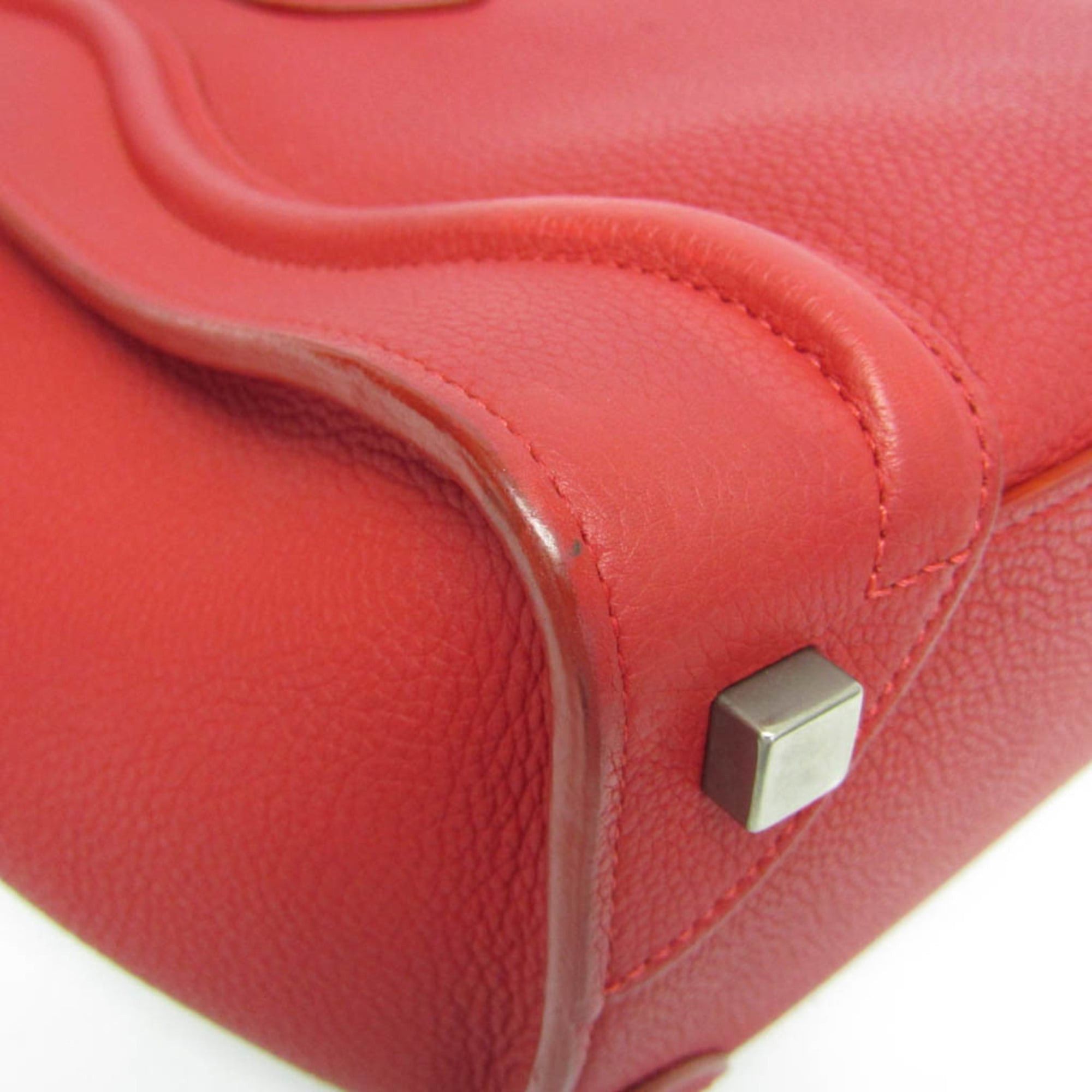 Celine Celine Luggage Micro Shopper 167793 Women's Leather Handbag Red Color Size ONE SIZE - 4 Thumbnail