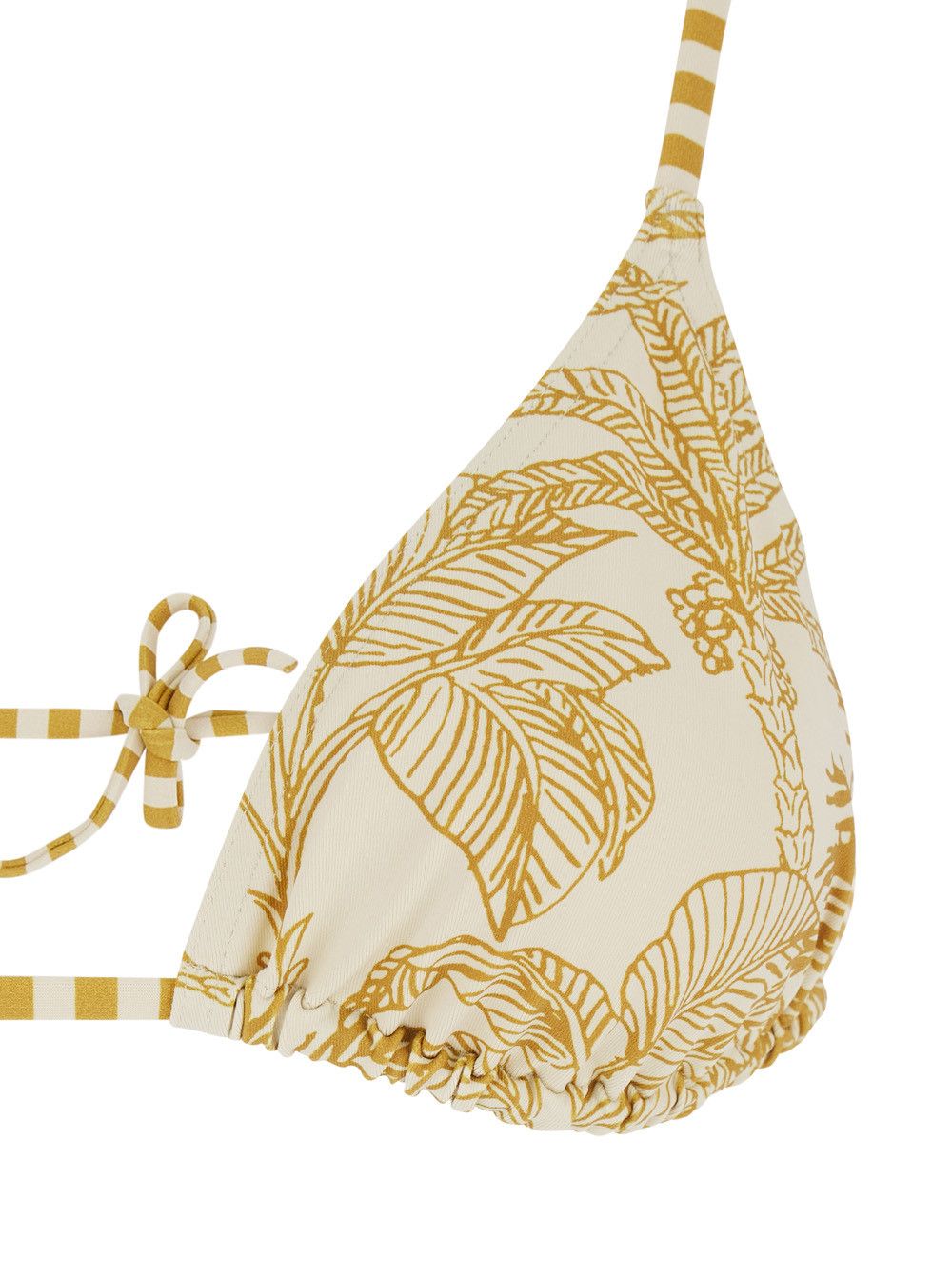 ERES 'Voyage' Yellow Bikini Top with thin straps and all-over floral print in tech fabric for women Size M / US 6-8 / IT 42-44 - 3 Thumbnail