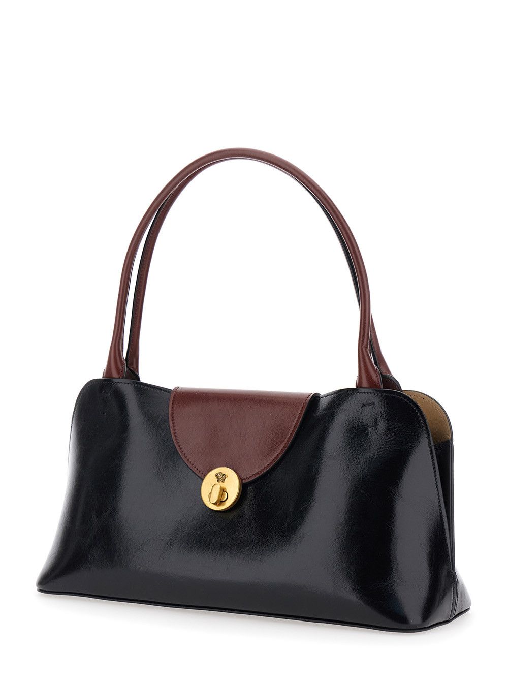 Versace 'Vivien' Black Shoulder Bag with Turn Lock Closure and Medusa Plaque in Leather for Women Size ONE SIZE - 2 Thumbnail