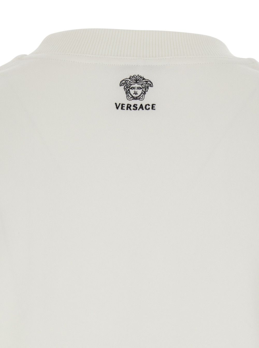 Versace White T-Shirt with logo lettering with Medusa on the back in Cotton for Women Size US XL / EU 56 / 4 - 3 Thumbnail