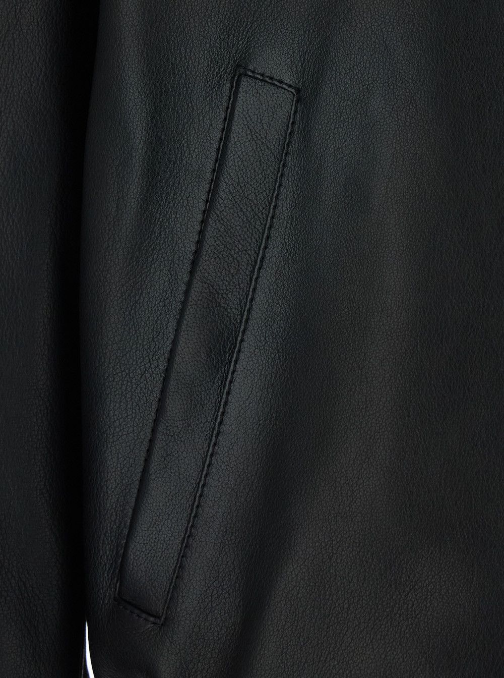Versace BLACK JACKET - Jacket with Front Closure and High Collar - Leather - Men Size US L / EU 52-54 / 3 - 3 Thumbnail