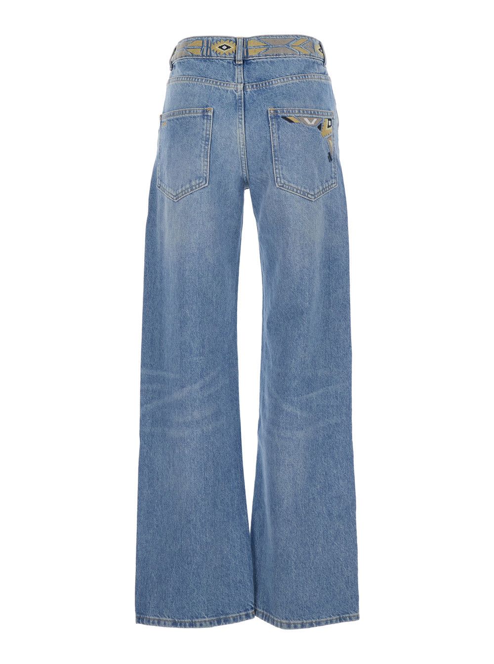 ba&sh 'Rize' Blue Jeans with Embroidery Details and Five-Pocket Design in Cotton Woman Size 28" / US 6 / IT 42 - 2 Thumbnail