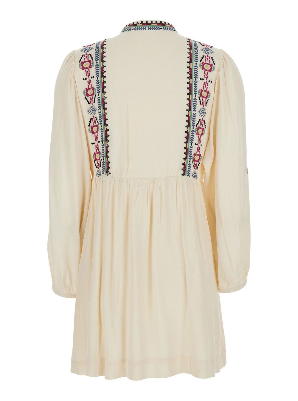 ba&sh 'Telma' White Dress with Knot Closure and Embroidered Details in Viscose Woman Size XS / US 0-2 / IT 36-38 - 2 Thumbnail