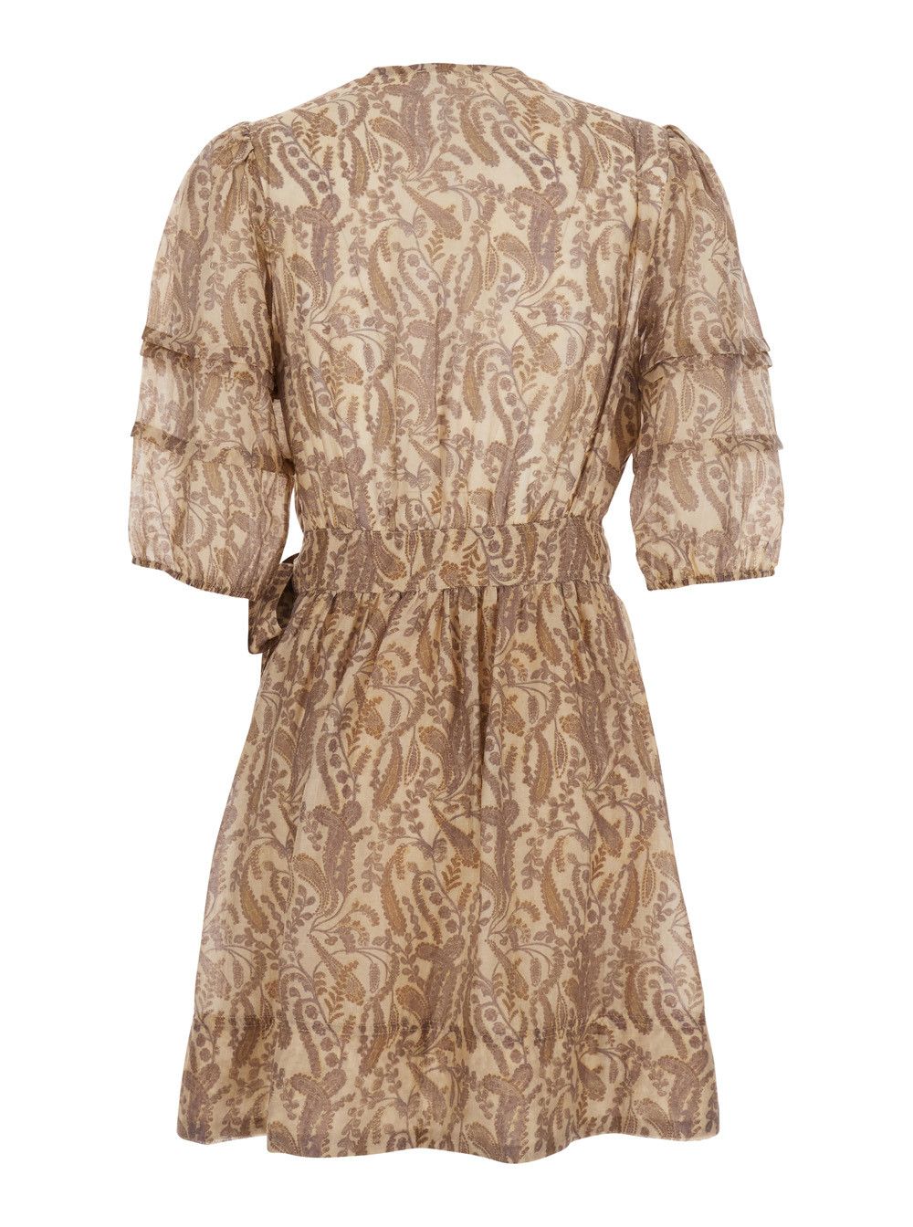 ba&sh 'Teodora' Beige Dress with V-neck and Knot at Waist in Fabric Woman Size XS / US 0-2 / IT 36-38 - 2 Thumbnail