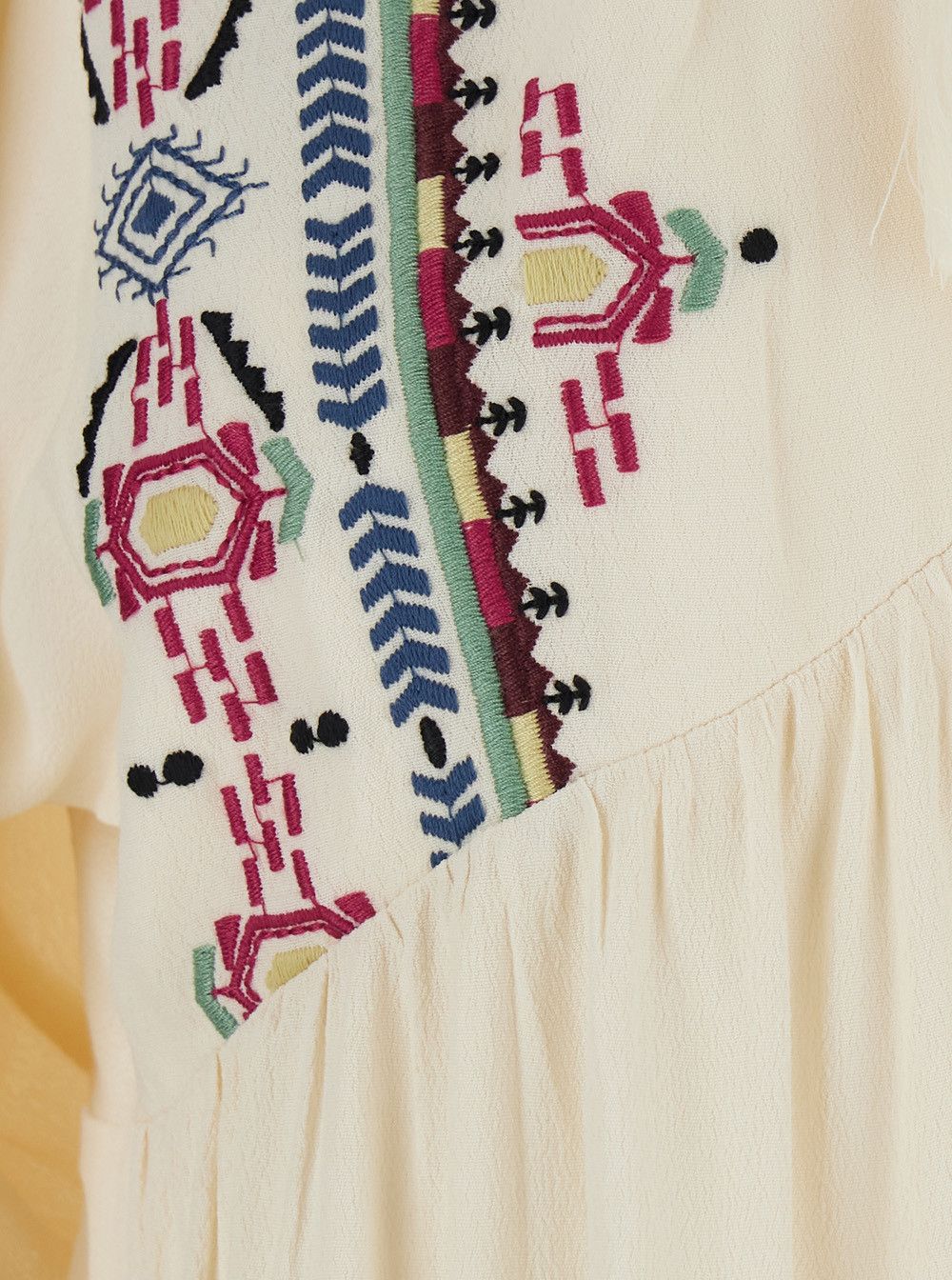 ba&sh White Blouse with Knot Closure and Embroidered Details in Viscose Woman Size M / US 6-8 / IT 42-44 - 3 Thumbnail