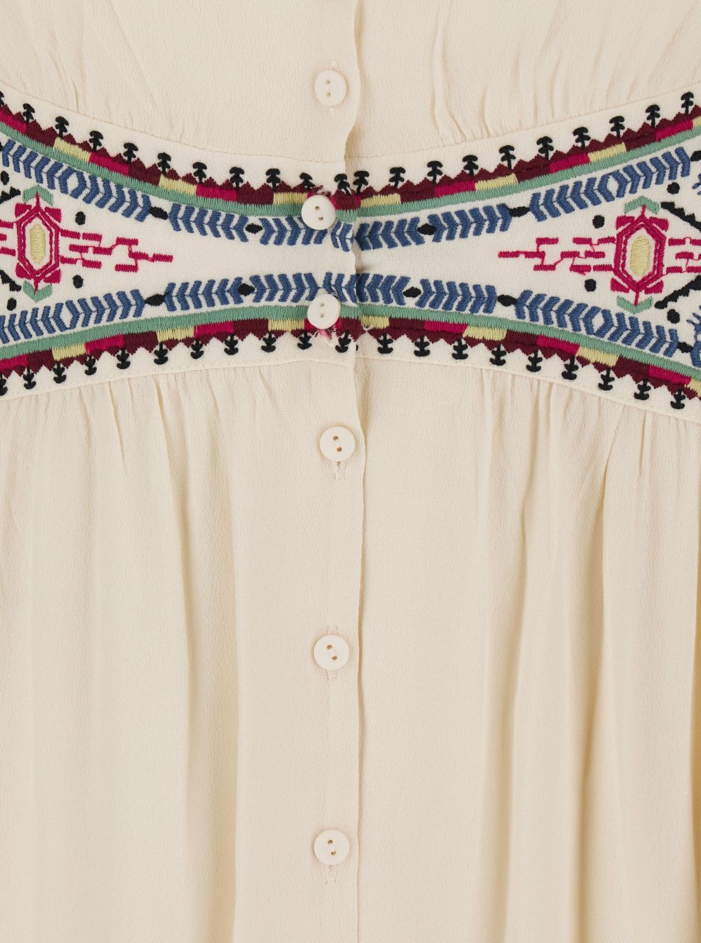 ba&sh 'Tina' White Long Dress with V-neck and embroidery decorations in viscose woman Size M / US 6-8 / IT 42-44 - 3 Thumbnail