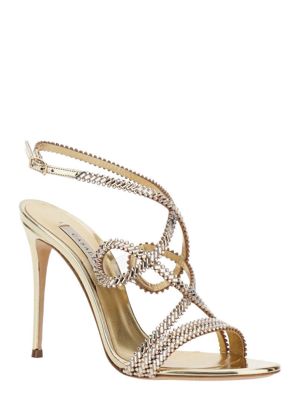 Casadei JOSEPHINE HEEL SANDAL in Metallic Leather Women's Heels Size US 6 / IT 36 - 2 Thumbnail