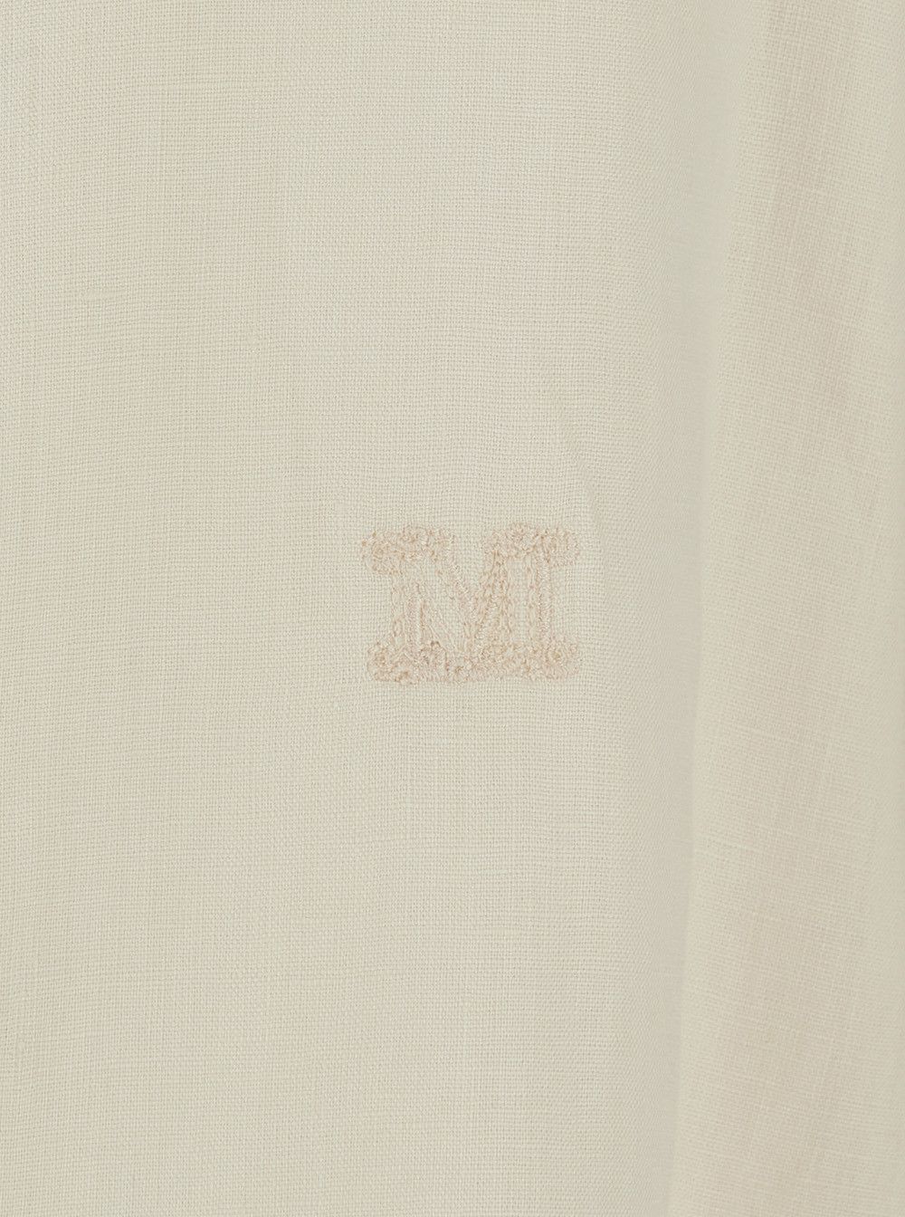 Max Mara Beige Long-Sleeved Shirt with Classic Collar in Linen for Women Size M / US 6-8 / IT 42-44 - 3 Thumbnail