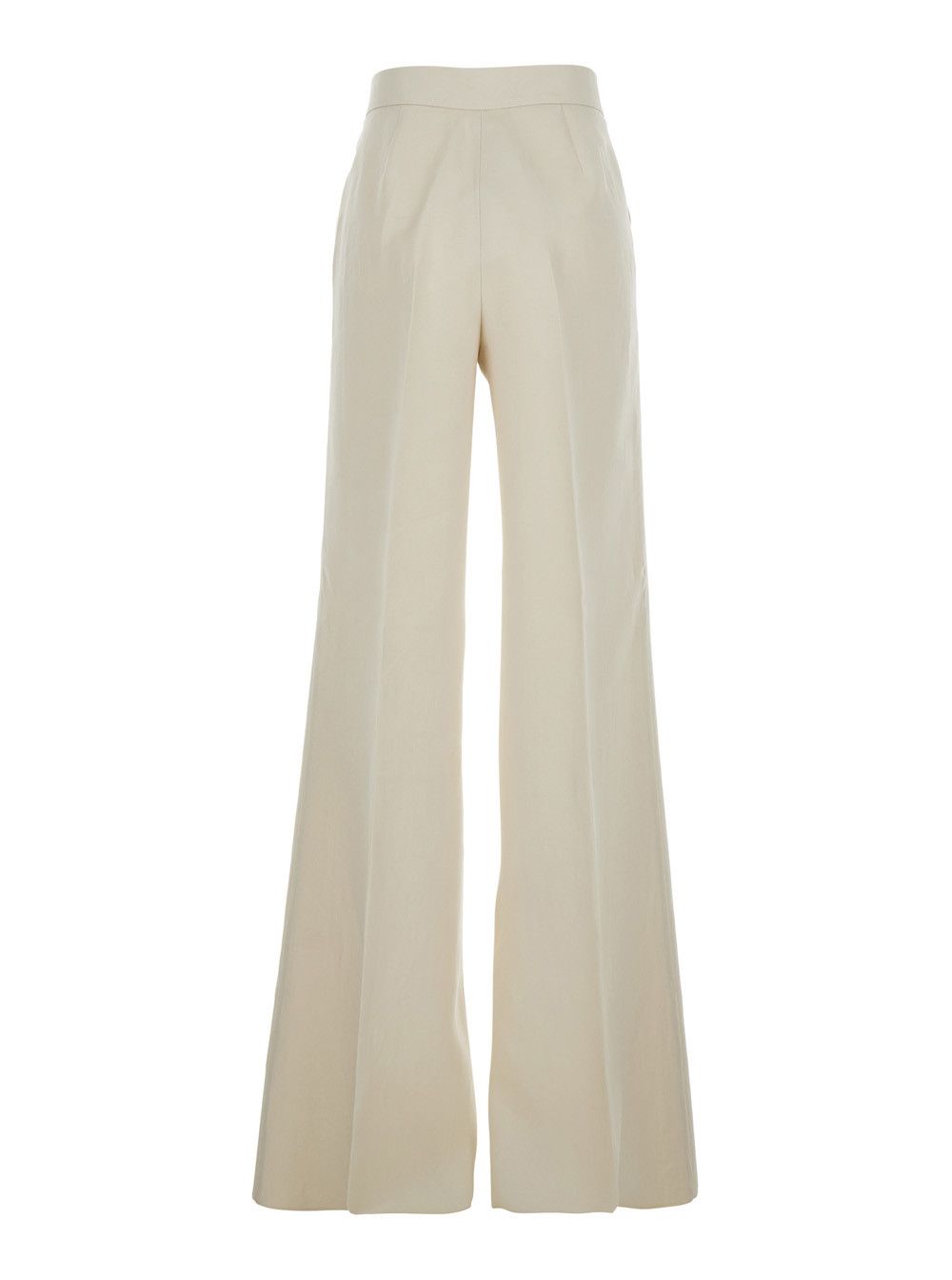 Max Mara Beige High-Waisted Linen Pants for Women Size 30" / US 8 / IT 44 - 2 Thumbnail