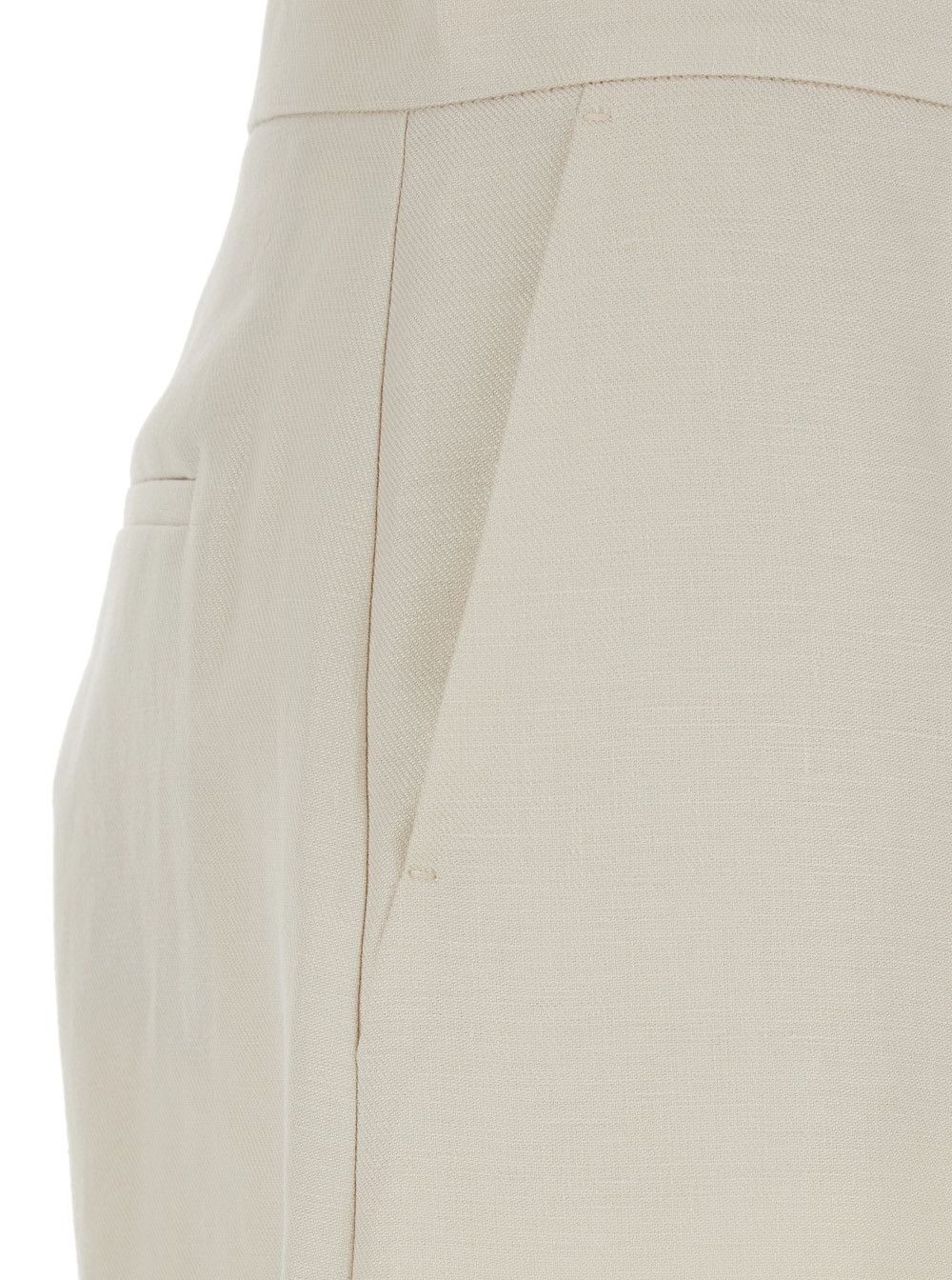 Max Mara Beige Linen Bermuda Shorts with Wide-Leg Woman Size 30" / US 8 / IT 44 - 3 Thumbnail