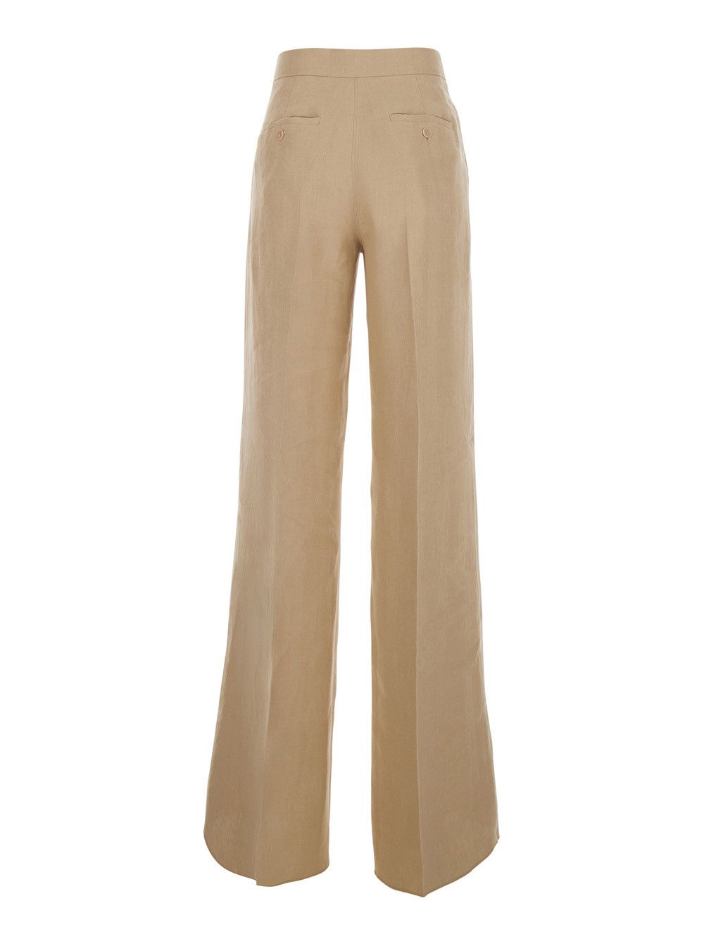 Max Mara Beige 'MXSBIG' Straight Leg pants for In Linen Women Size 30" / US 8 / IT 44 - 2 Thumbnail