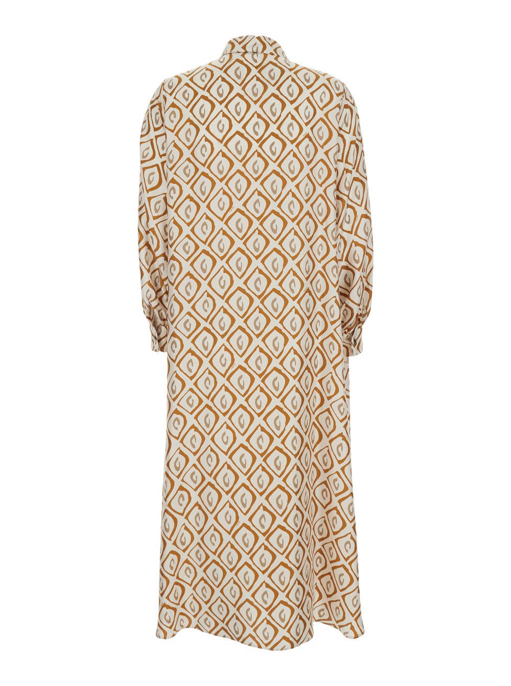 Max Mara Dress 'MXMGIARA' with V-neck in Beige Silk for Women Size M / US 6-8 / IT 42-44 - 2 Thumbnail