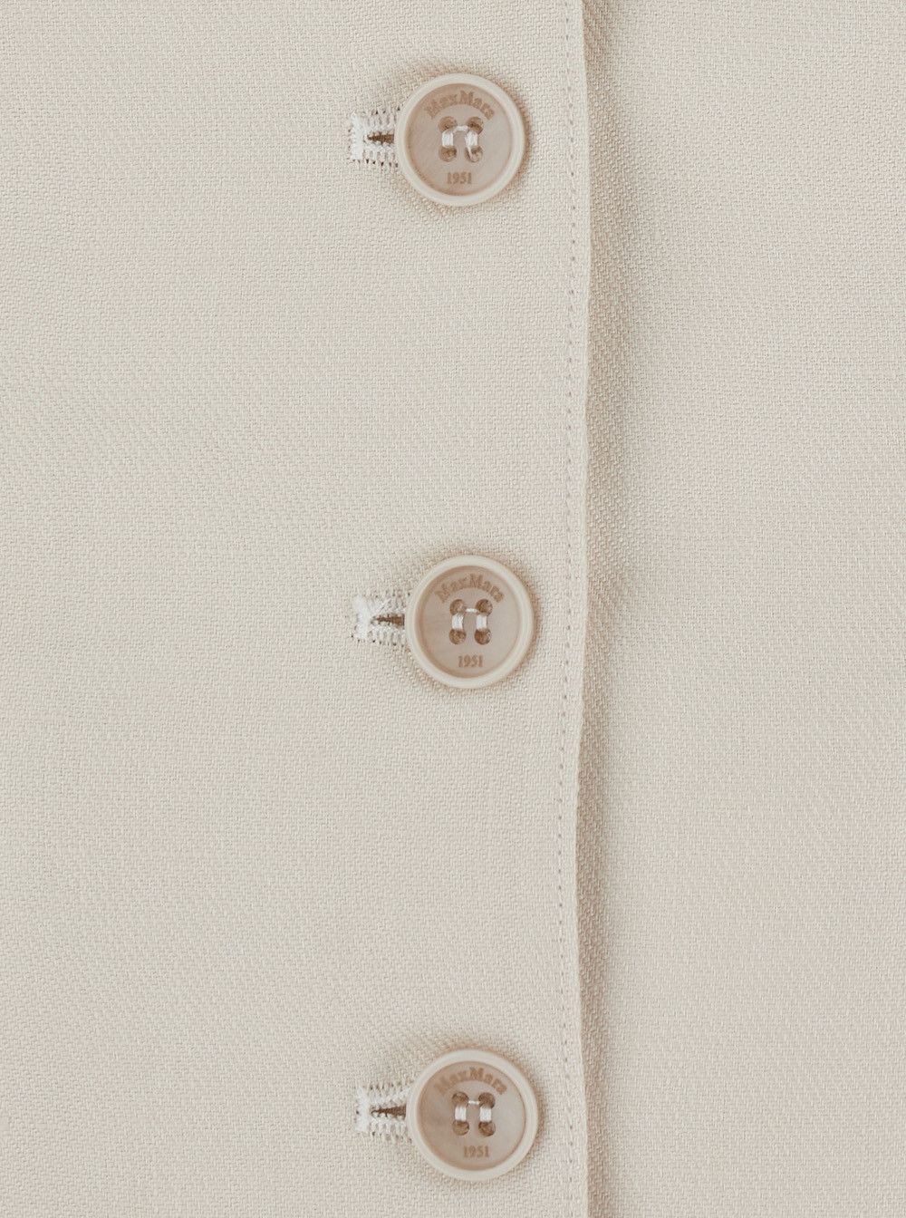 Max Mara Beige 'MXMCALIB' Vest with V-neck and cable knit on the back in linen for women Size S / US 4 / IT 40 - 3 Thumbnail