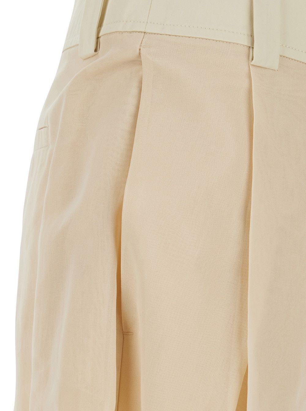 Sportmax SPSFERITO Pants with Elegant Design in White Cotton for Women Size 28" / US 6 / IT 42 - 3 Thumbnail