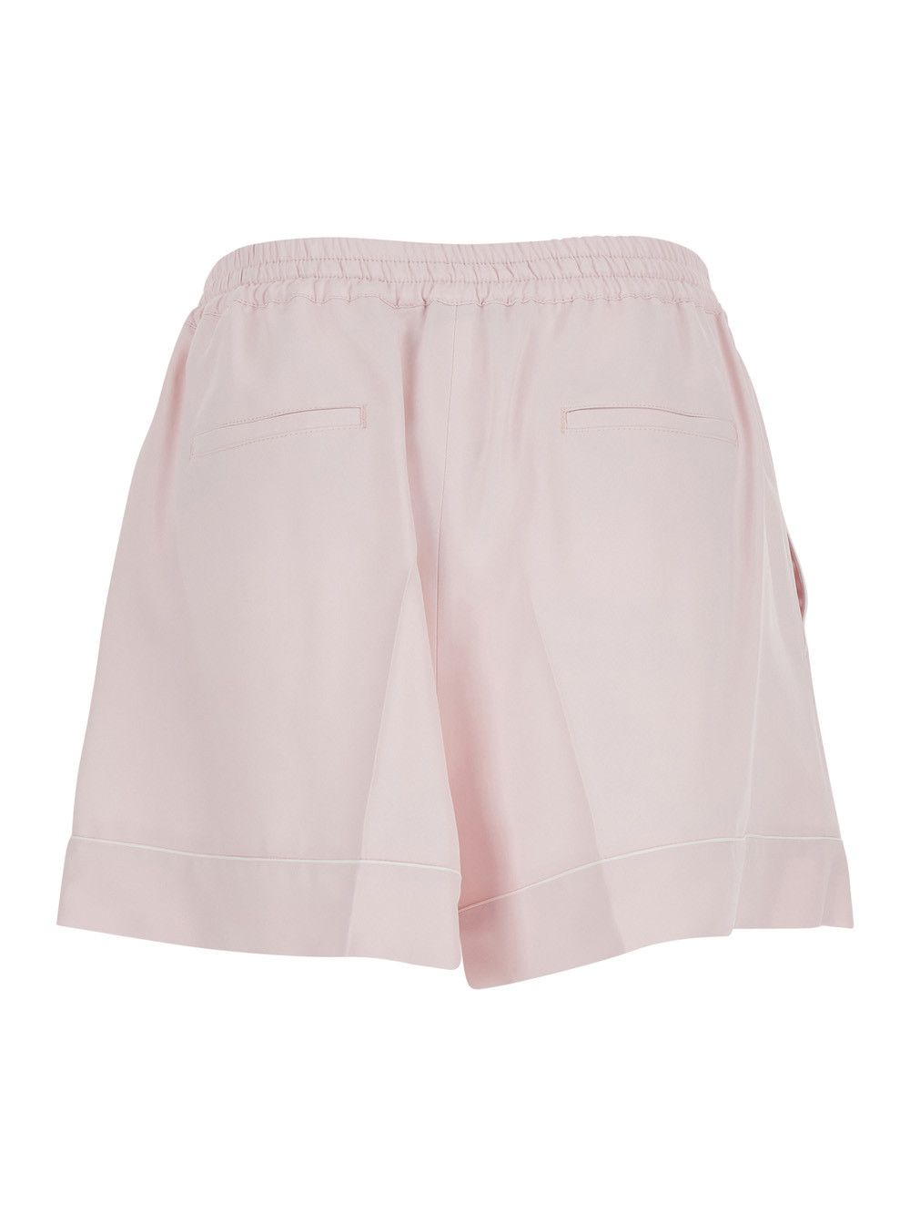 Sportmax Shorts 'SPXCRESPO' Pink with Pockets and High Waist in Viscose Women Size 28" / US 6 / IT 42 - 2 Thumbnail
