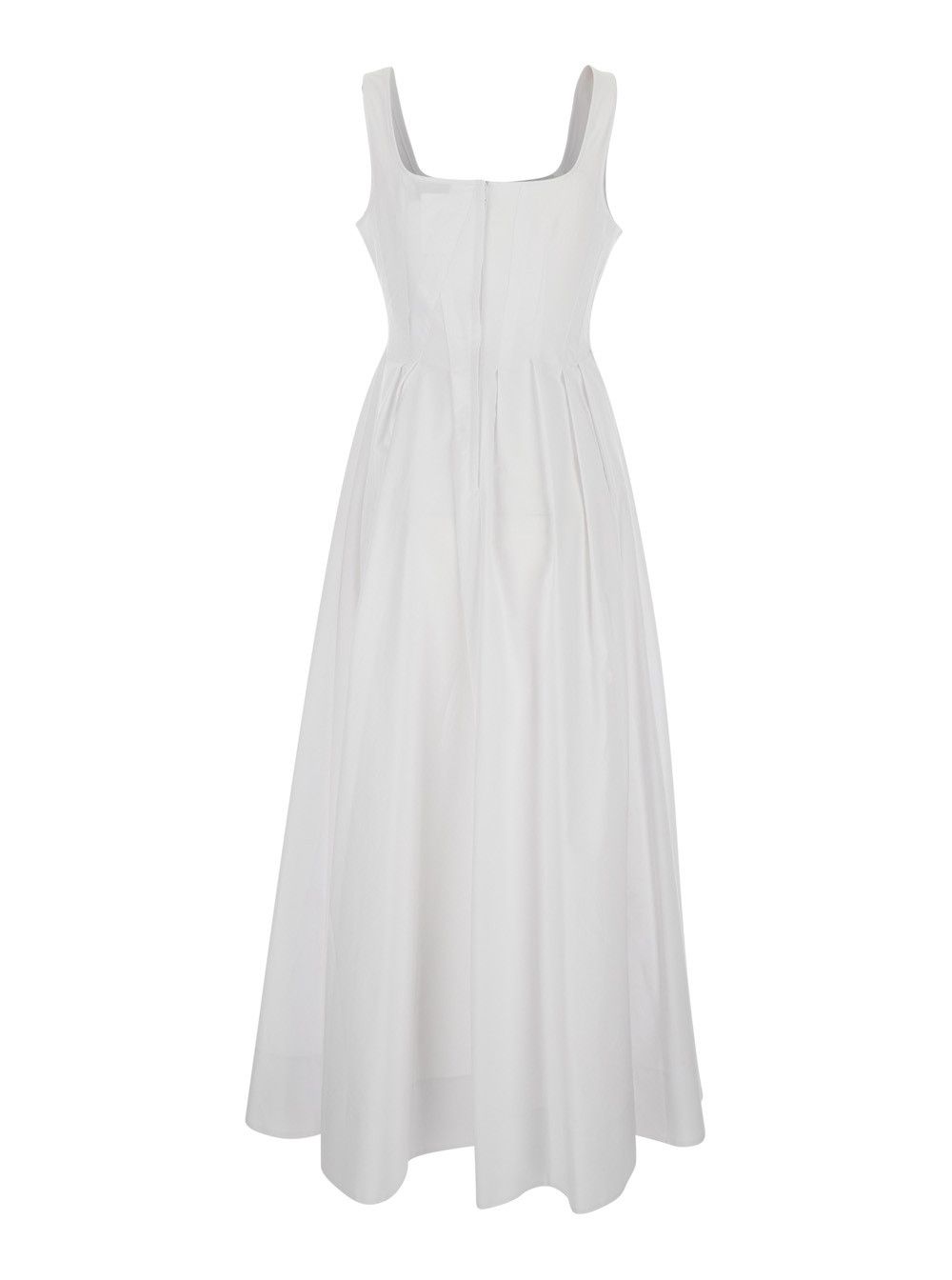 Sportmax Dress 'SPXGIRO' White with Round Neck and Short Sleeves in Cotton for Women Size M / US 6-8 / IT 42-44 - 2 Thumbnail