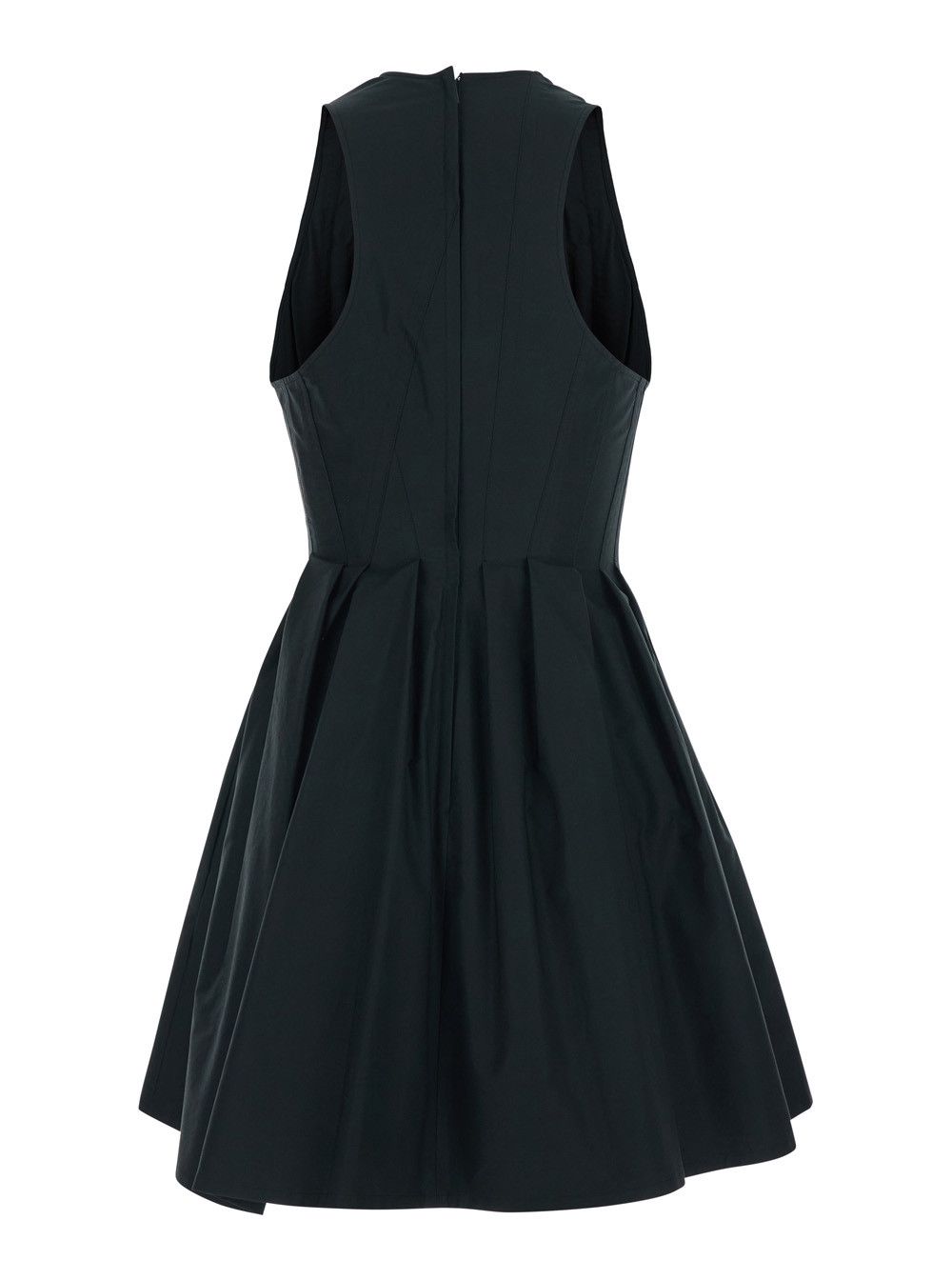 Sportmax Dress 'SPXARA' Black with V-neck and Long Sleeves in Cotton for Women Size M / US 6-8 / IT 42-44 - 2 Thumbnail