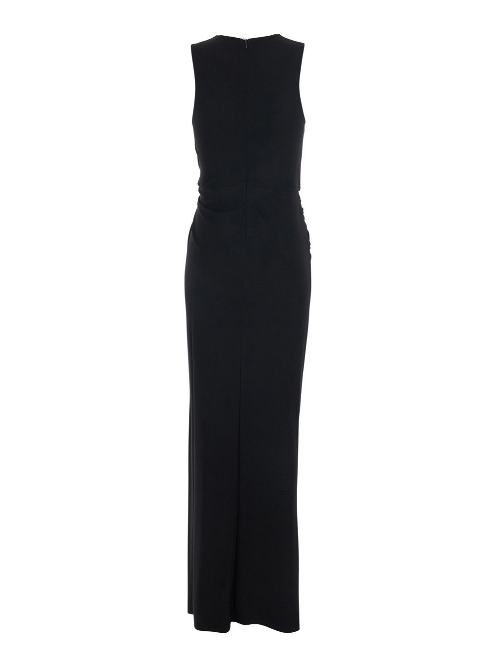 Sportmax Black Dress 'SPXSALETT' with V-Neck and Long Sleeves in Viscose for Women Size M / US 6-8 / IT 42-44 - 2 Thumbnail