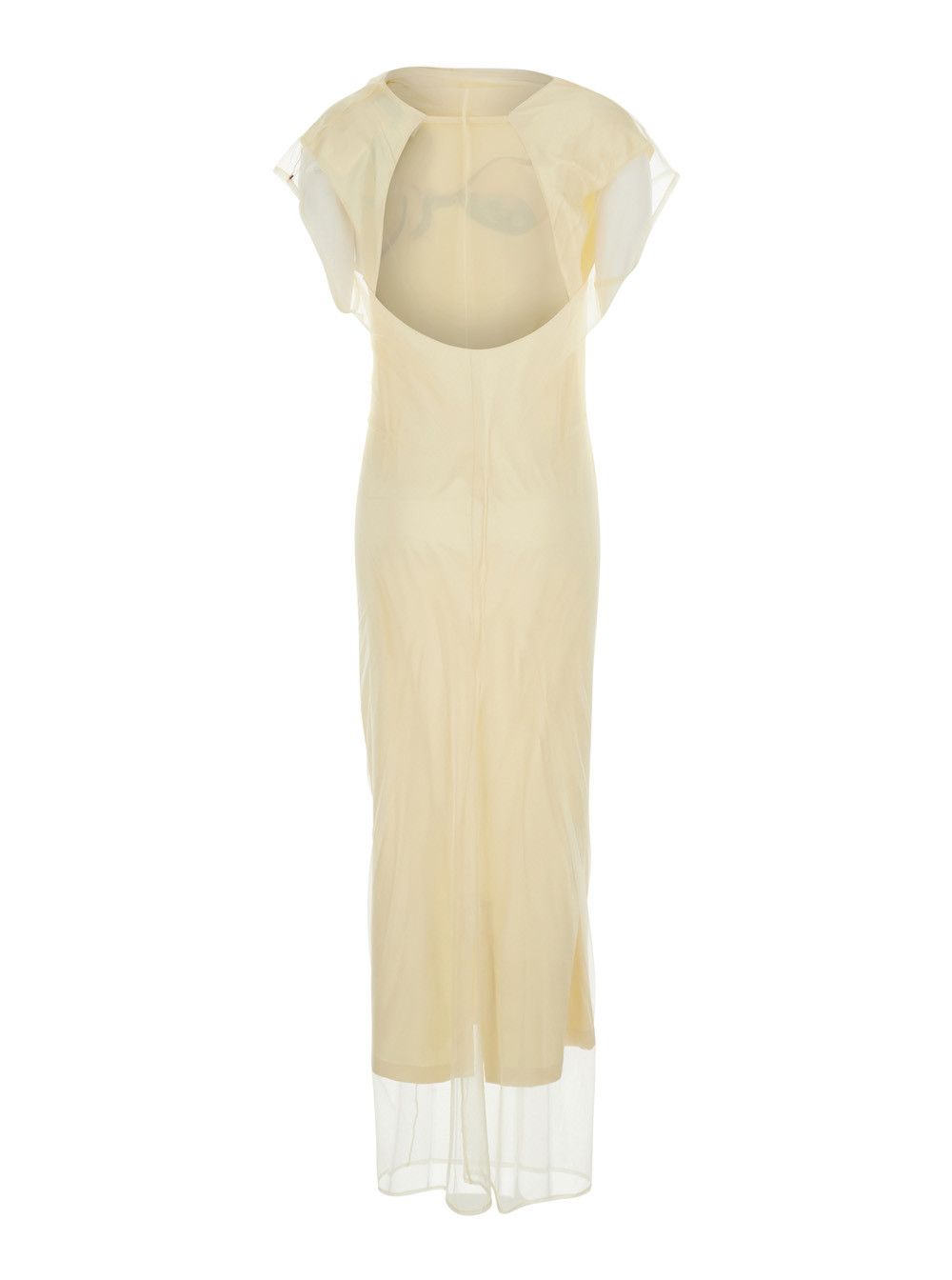 Sportmax Dress SPSVIALE Yellow with V-neck and Long Sleeves in Polyamide Women Size S / US 4 / IT 40 - 2 Thumbnail